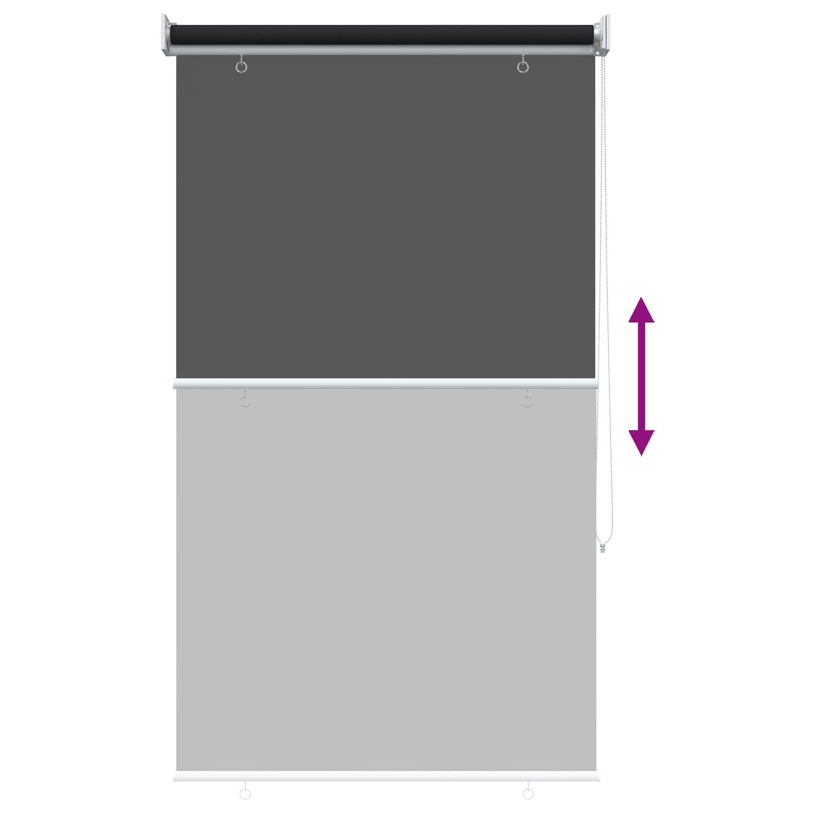 Roleta zaštita od UV zračenja Crna 80 x 230 cm Poliester