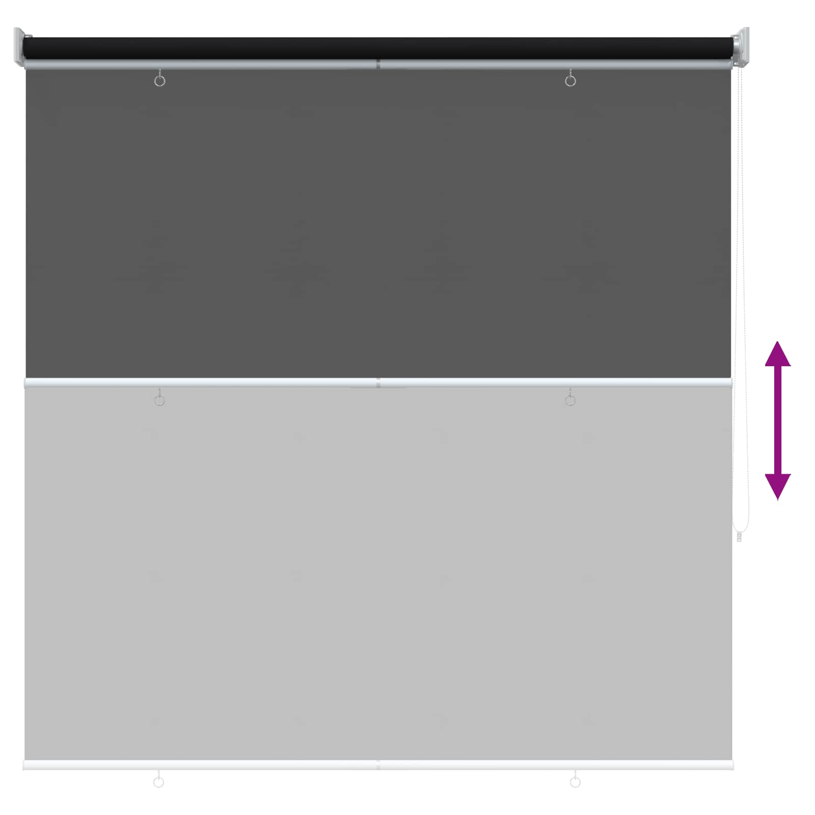 Roleta zaštita od UV zračenja Crna 100 x 230 cm Poliester