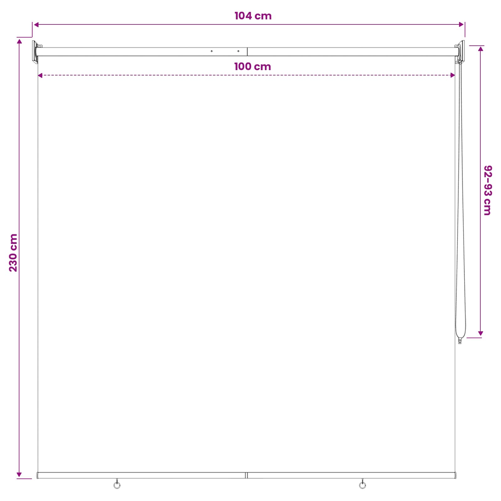 Roleta zaštita od UV zračenja Svjetlosiva 100 x 230 cm