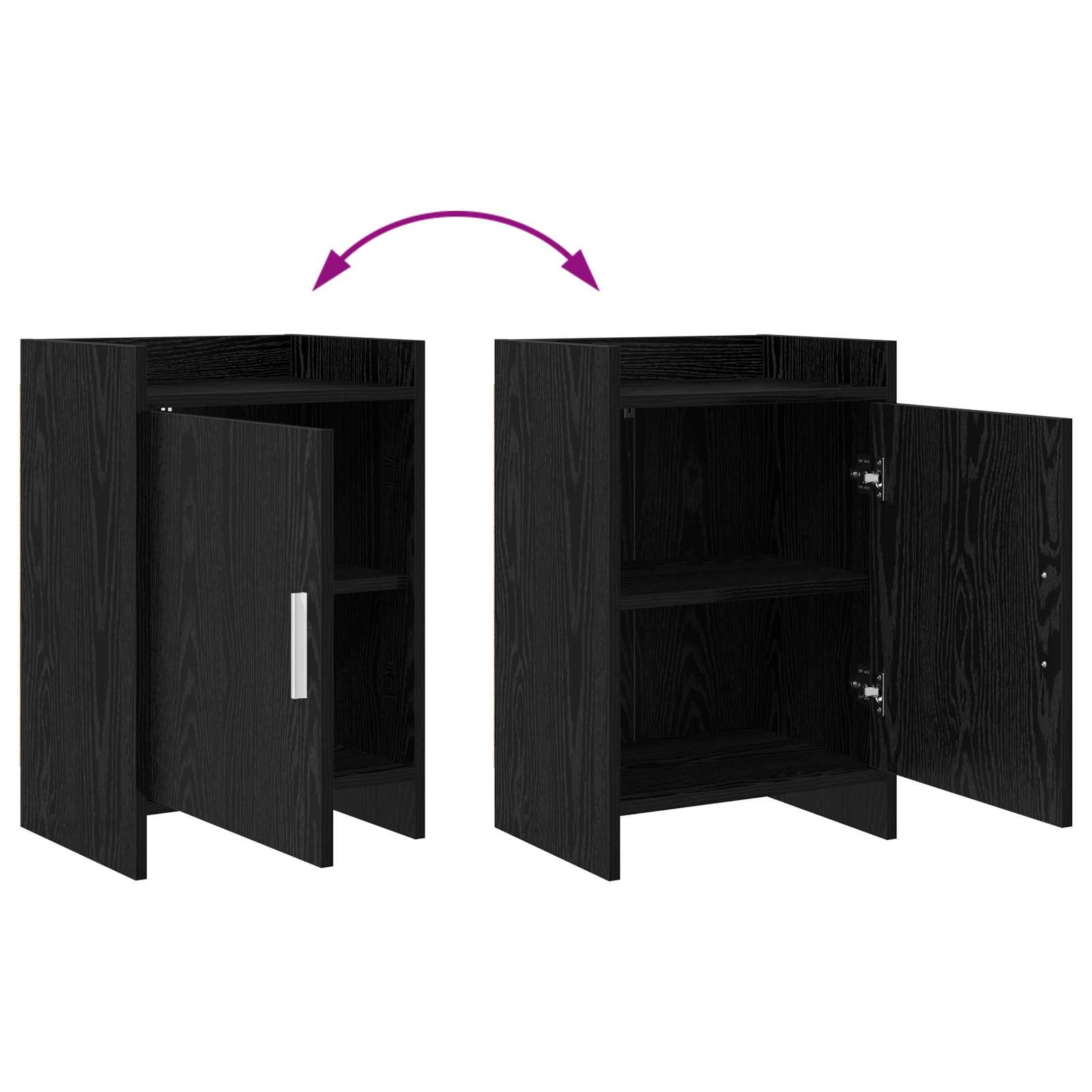 Noćni ormarići 2 pcs Crni hrast 40 x 30 x 60 cm