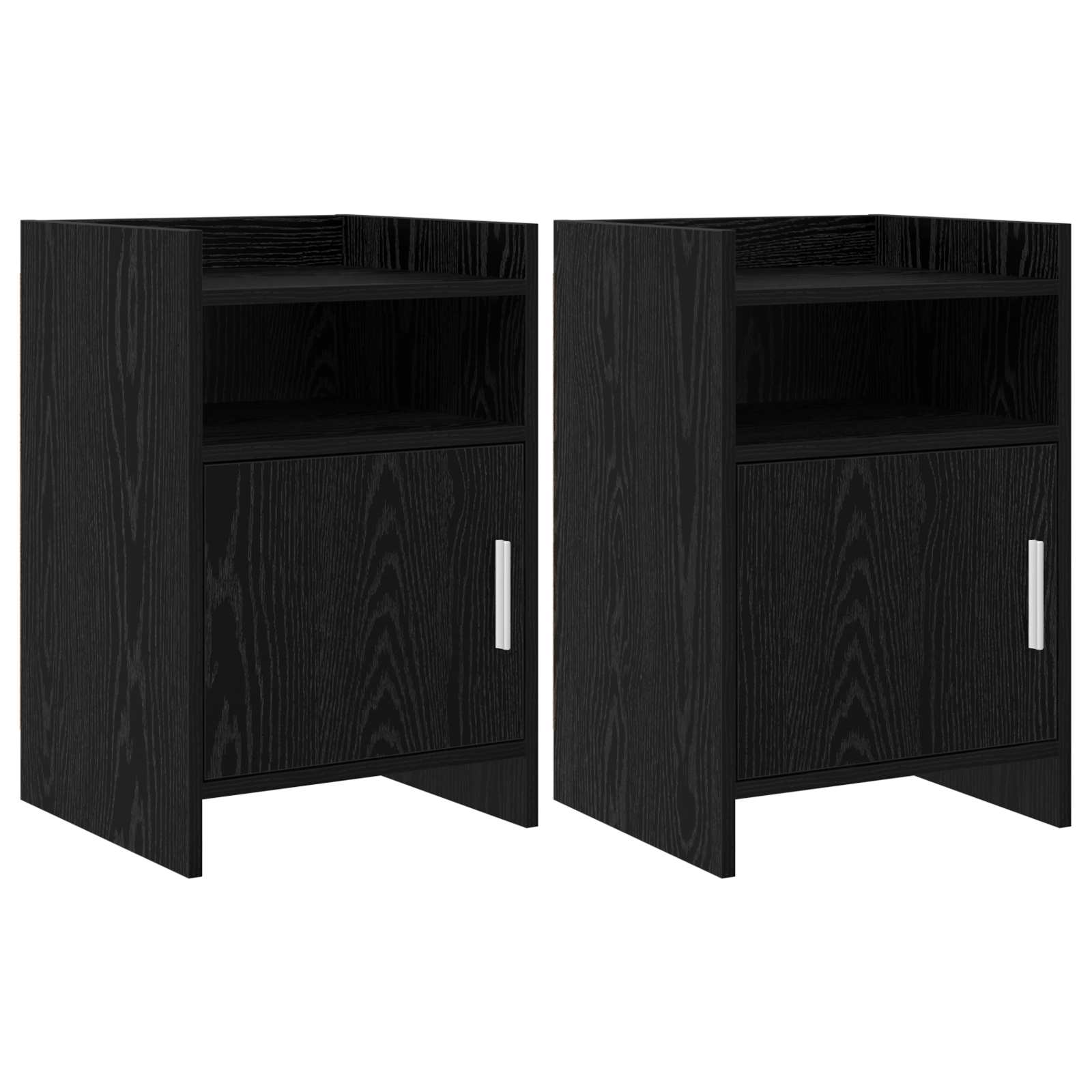 Noćni ormarići 2 pcs Crni hrast 40 x 36 x 60 cm