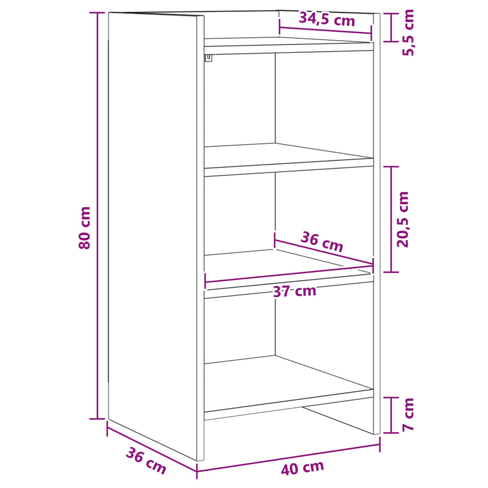 Kreveta Hrast sonoma 40 x 36 x 80 cm Konstruirano drvo