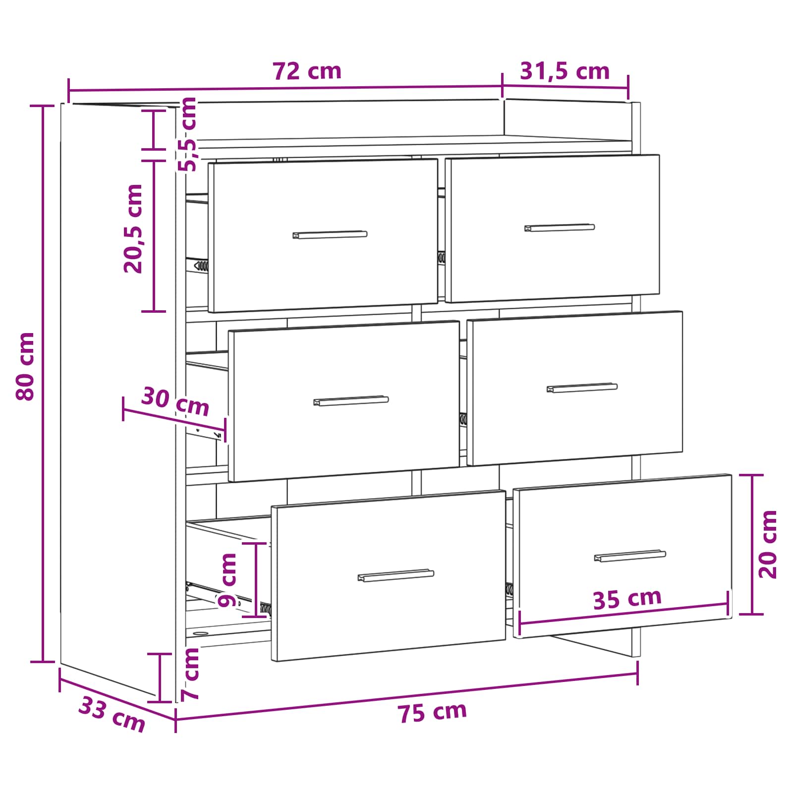 Kreveta Bijela 75 x 33 x 80 cm Konstruirano drvo