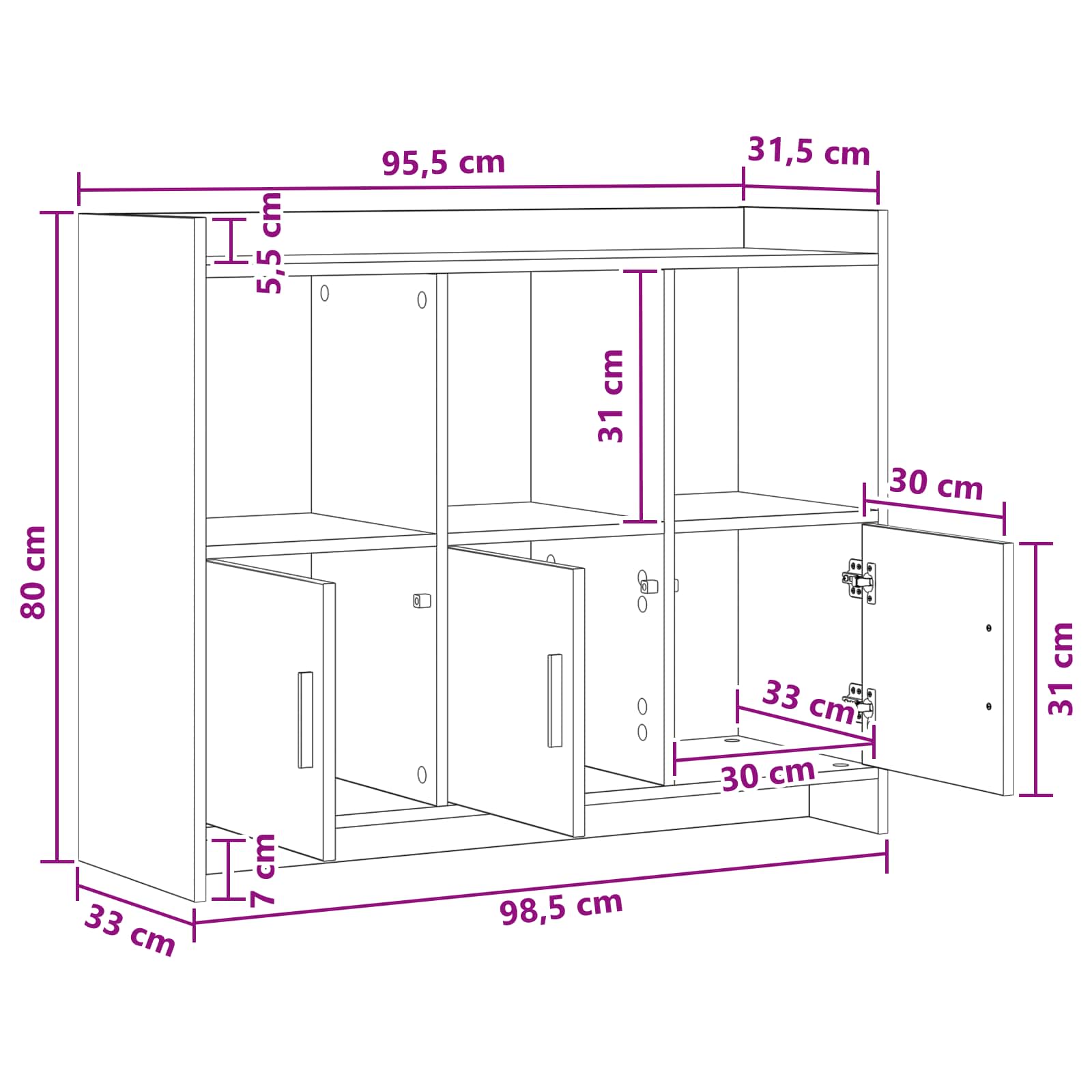 Kreveta Crni hrast 98,5 x 33 x 80 cm Konstruirano drvo