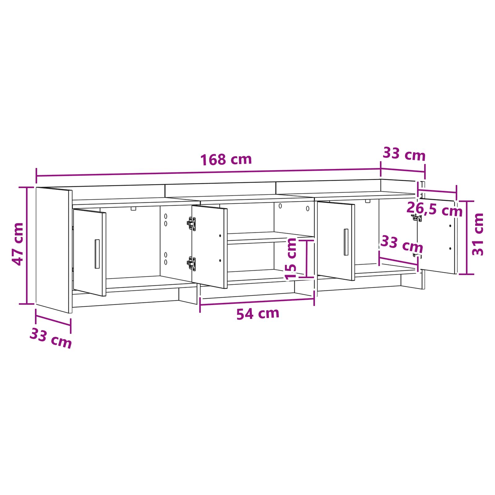 TV ormar 168 x 33 x 47 cm Staro drvo Konstruirano drvo