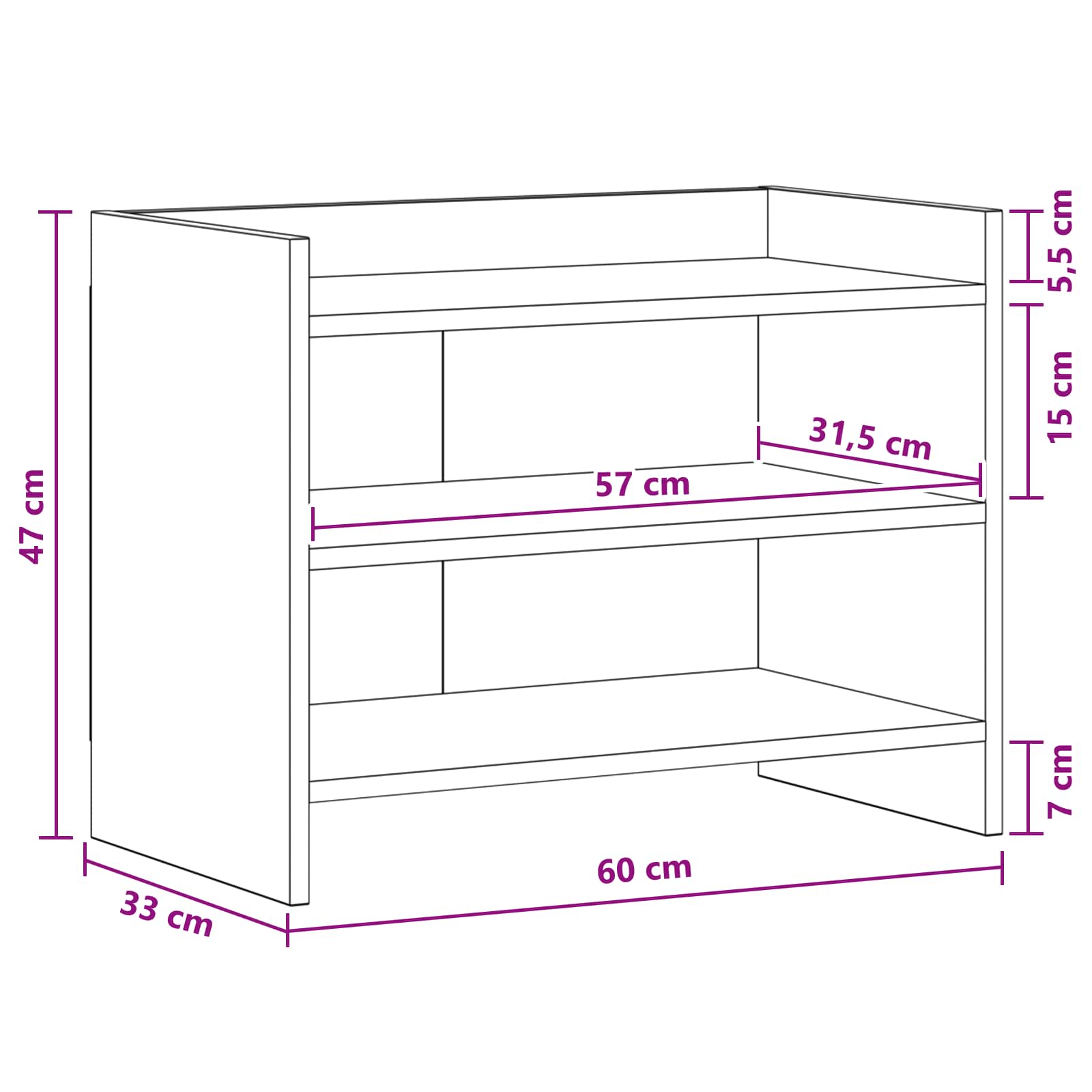 TV ormar 60 x 33 x 47 cm Hrast sonoma Konstruirano drvo