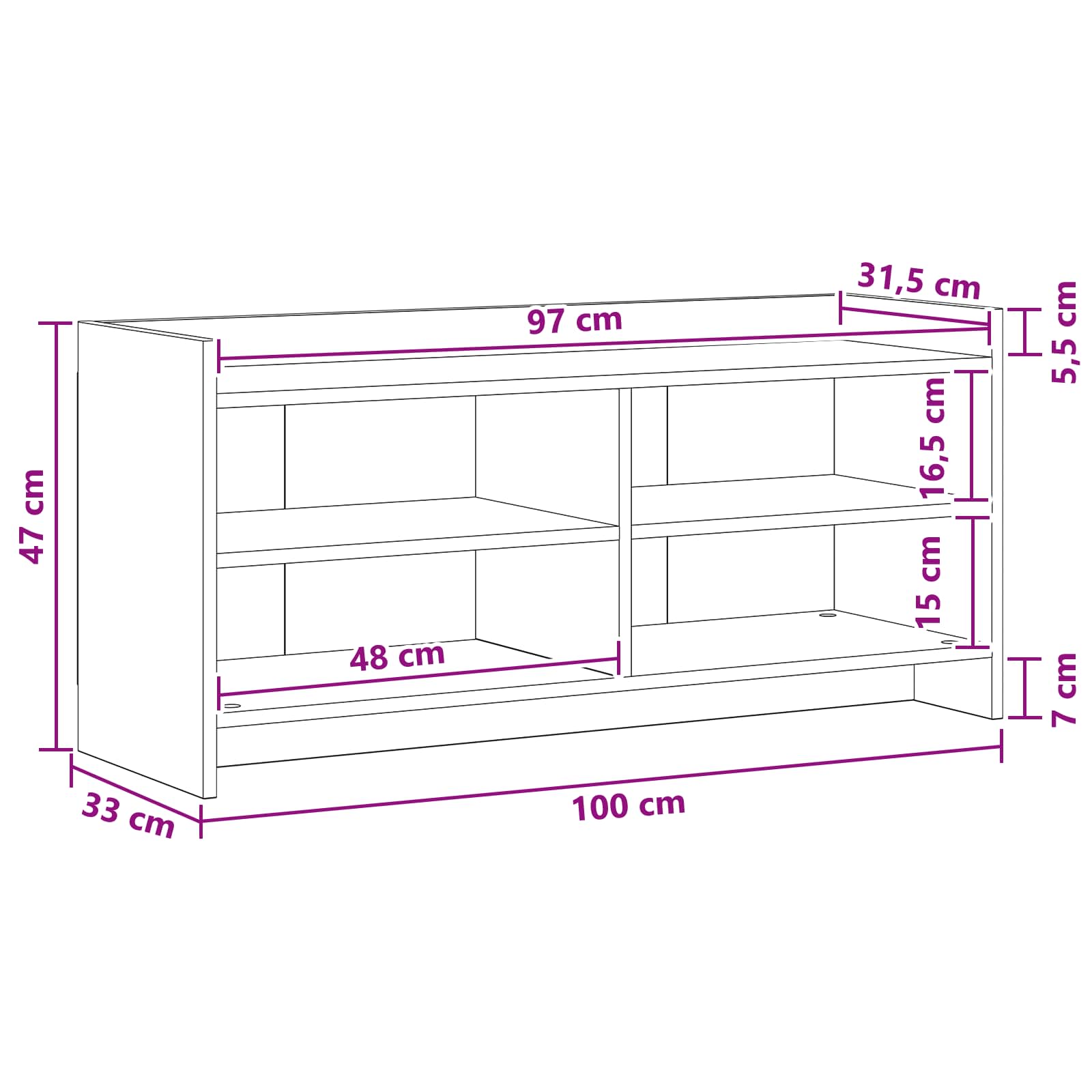 TV ormar 100 x 33 x 47 cm Hrast artisan Konstruirano drvo