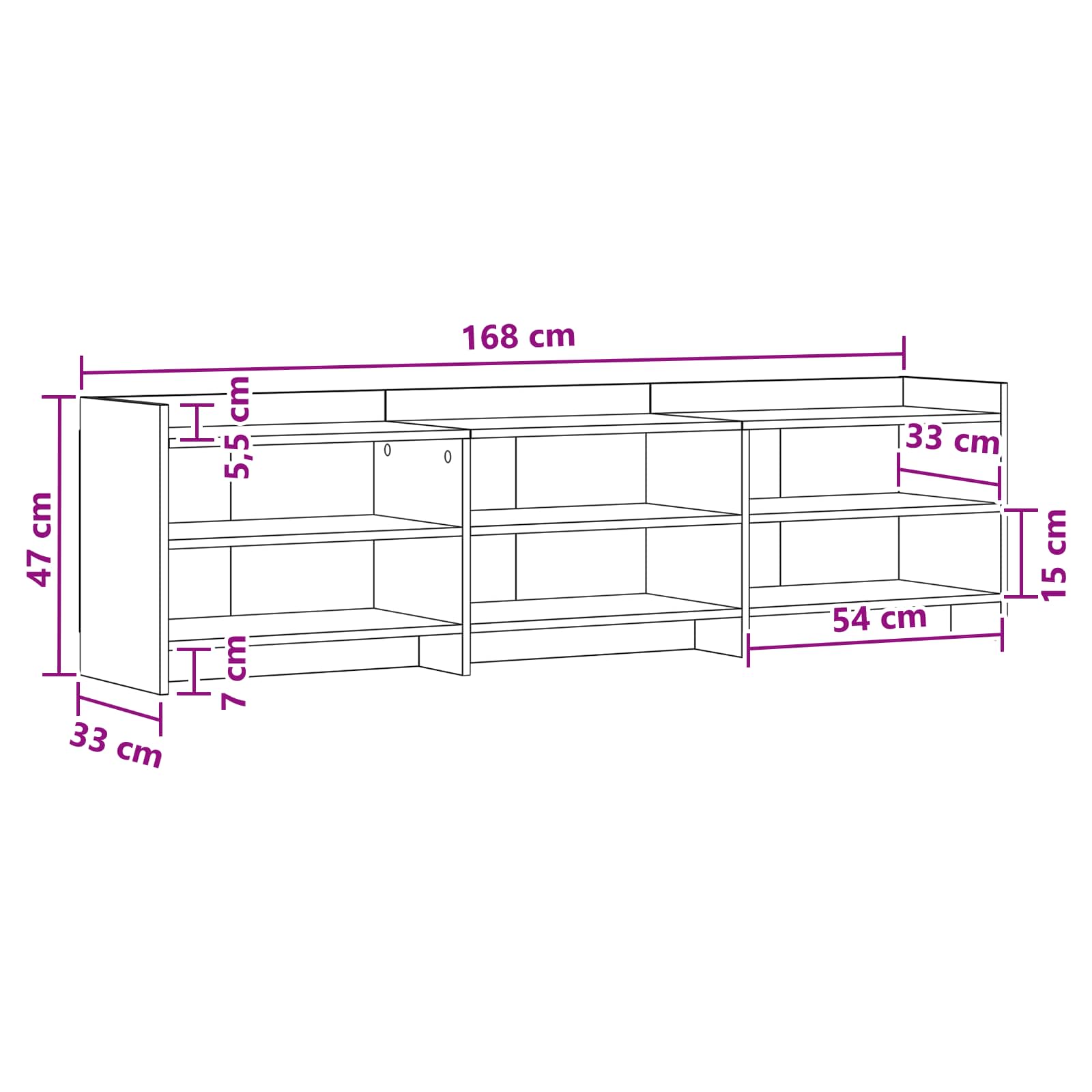 TV ormar 168 x 33 x 47 cm Crni hrast Konstruirano drvo