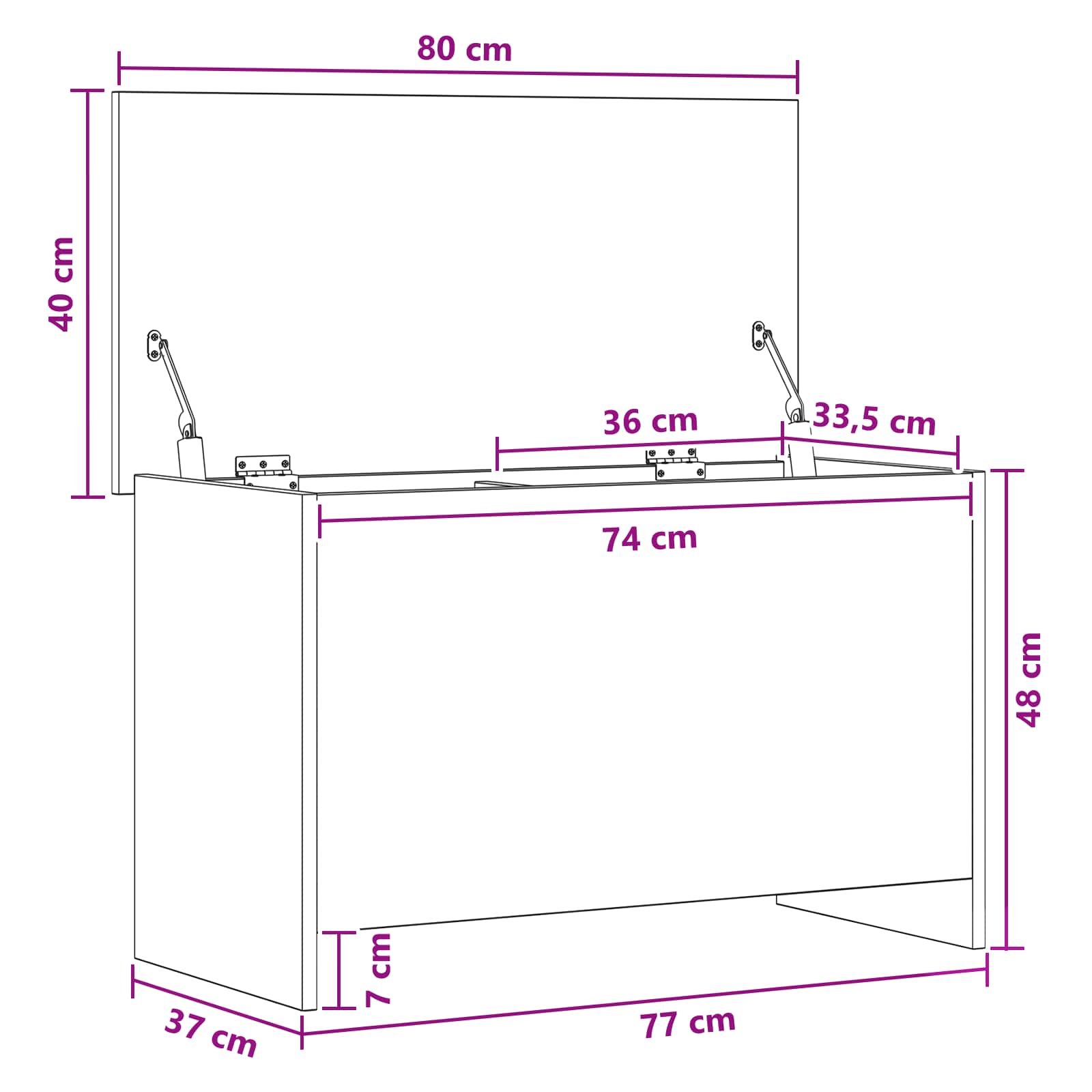 Skladišni kovčeg Staro drvo 80 x 40 x 50 cm Konstruirano drvo