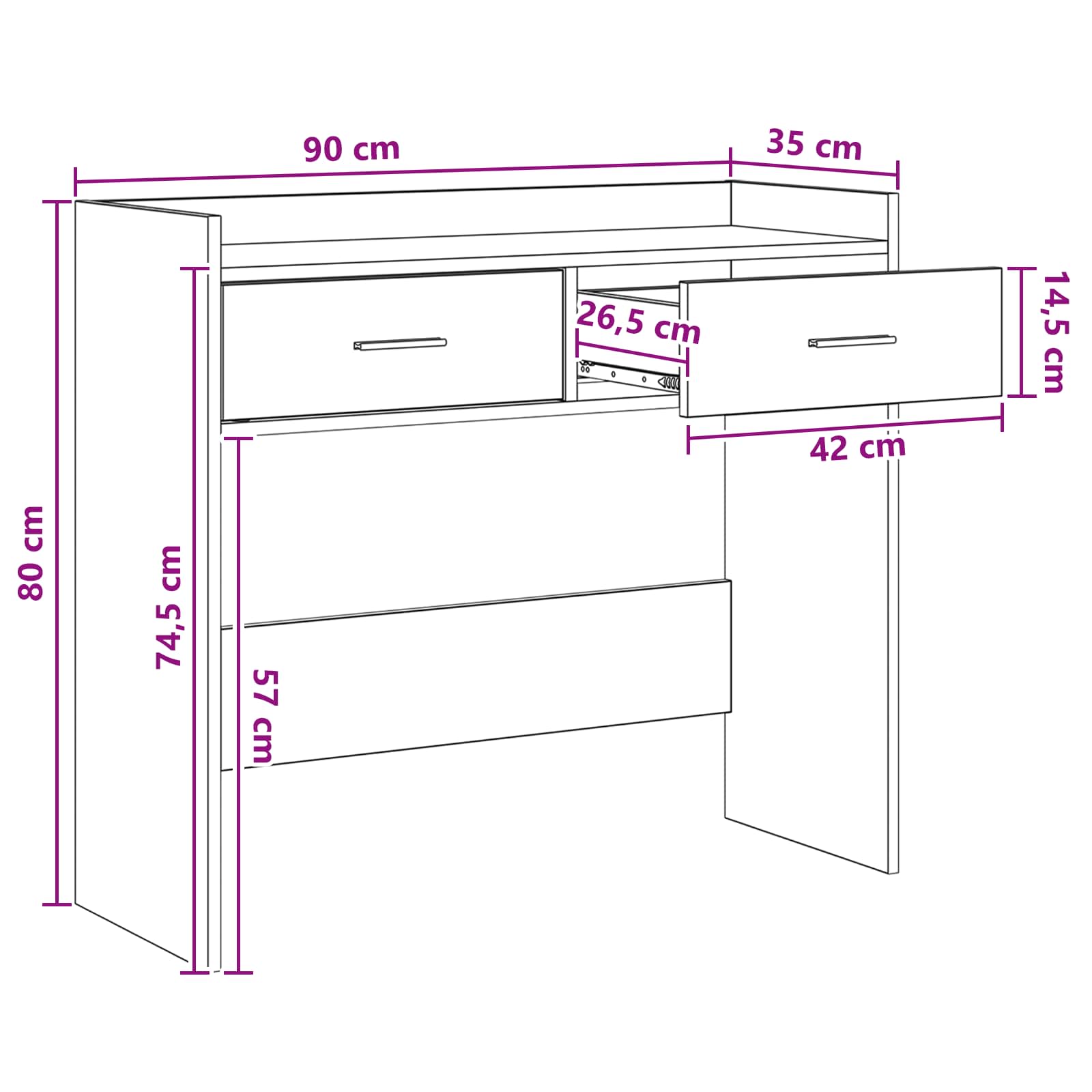 Konzolna stolica Siva Sonoma 90 x 35 x 80 cm Konstruirano drvo