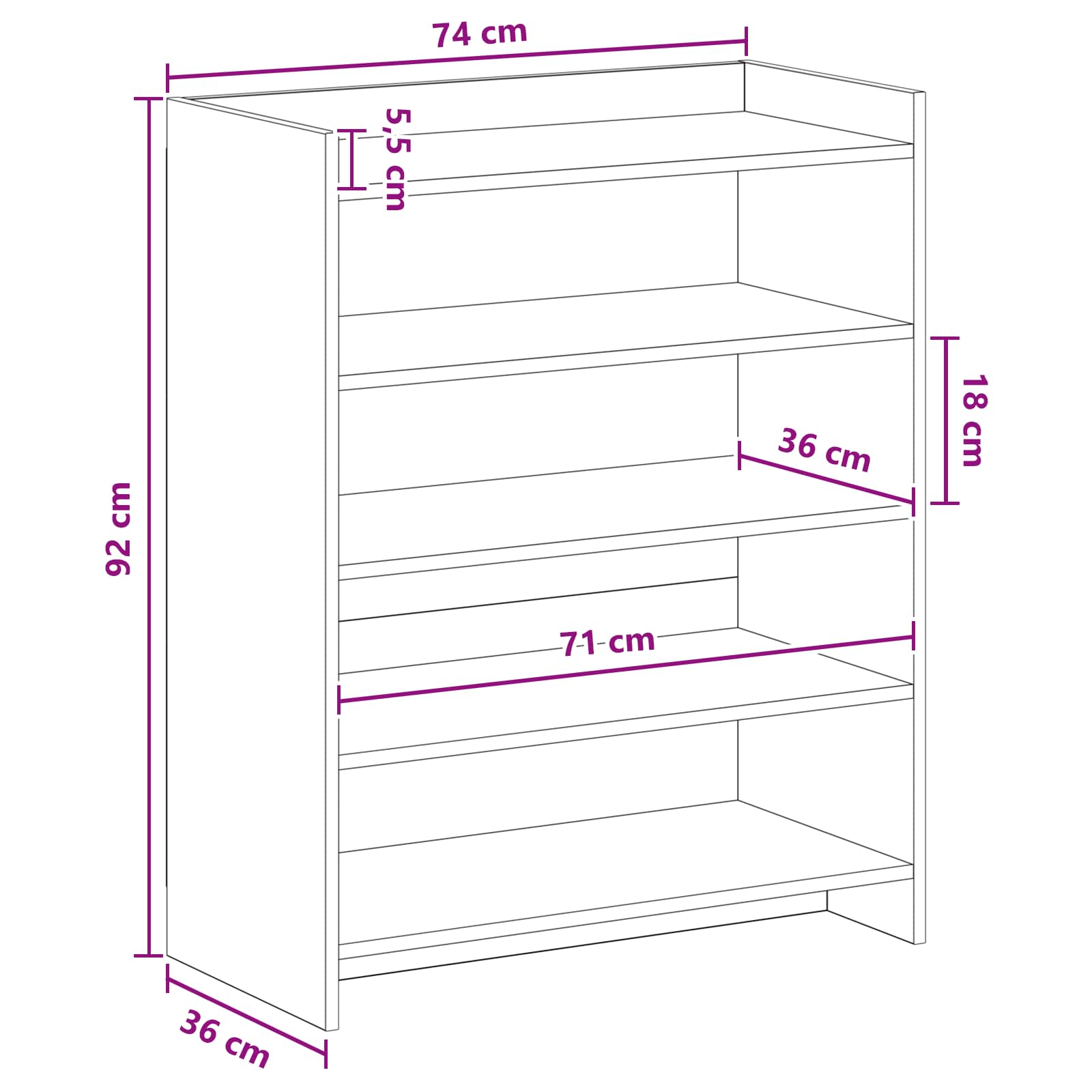 Ormar za cipele Bijela 73,5 x 36 x 92 cm Konstruirano drvo
