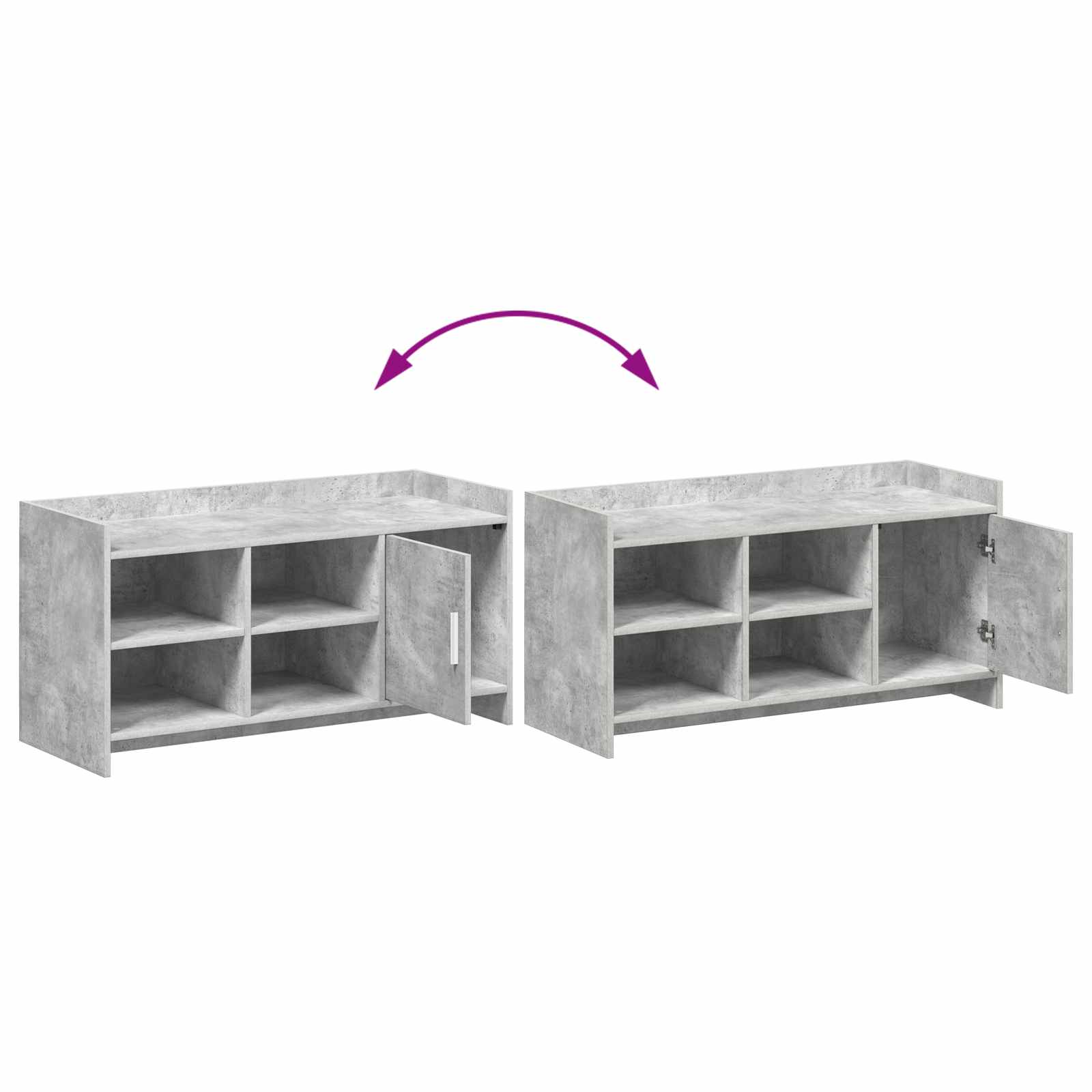 Ormar za cipele s pohranom Betonska siva 100 x 39,5 x 51 cm