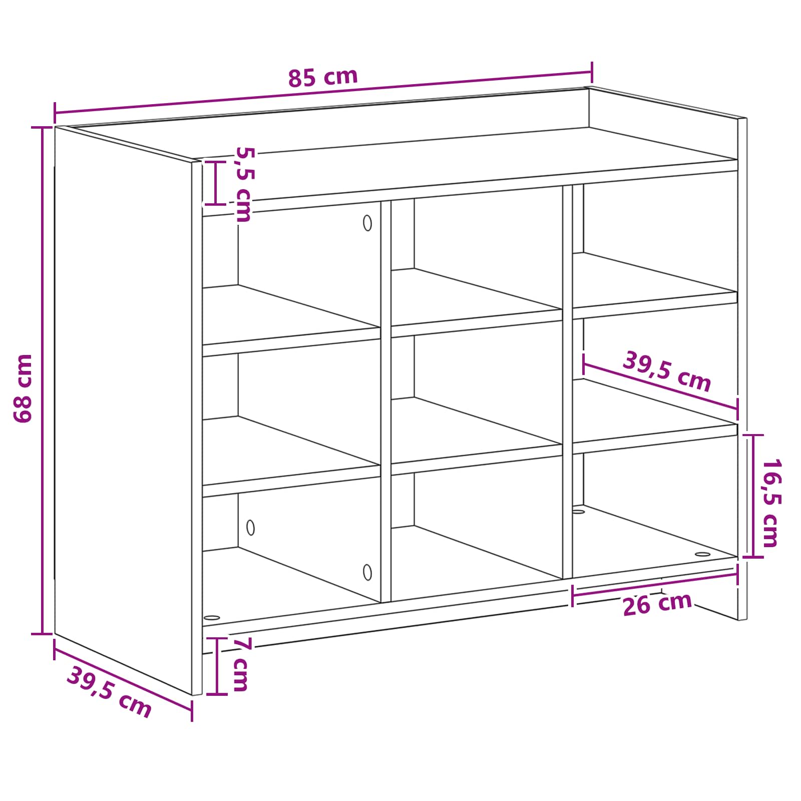 Ormar za cipele Crni hrast 85 x 39,5 x 70 cm Konstruirano drvo