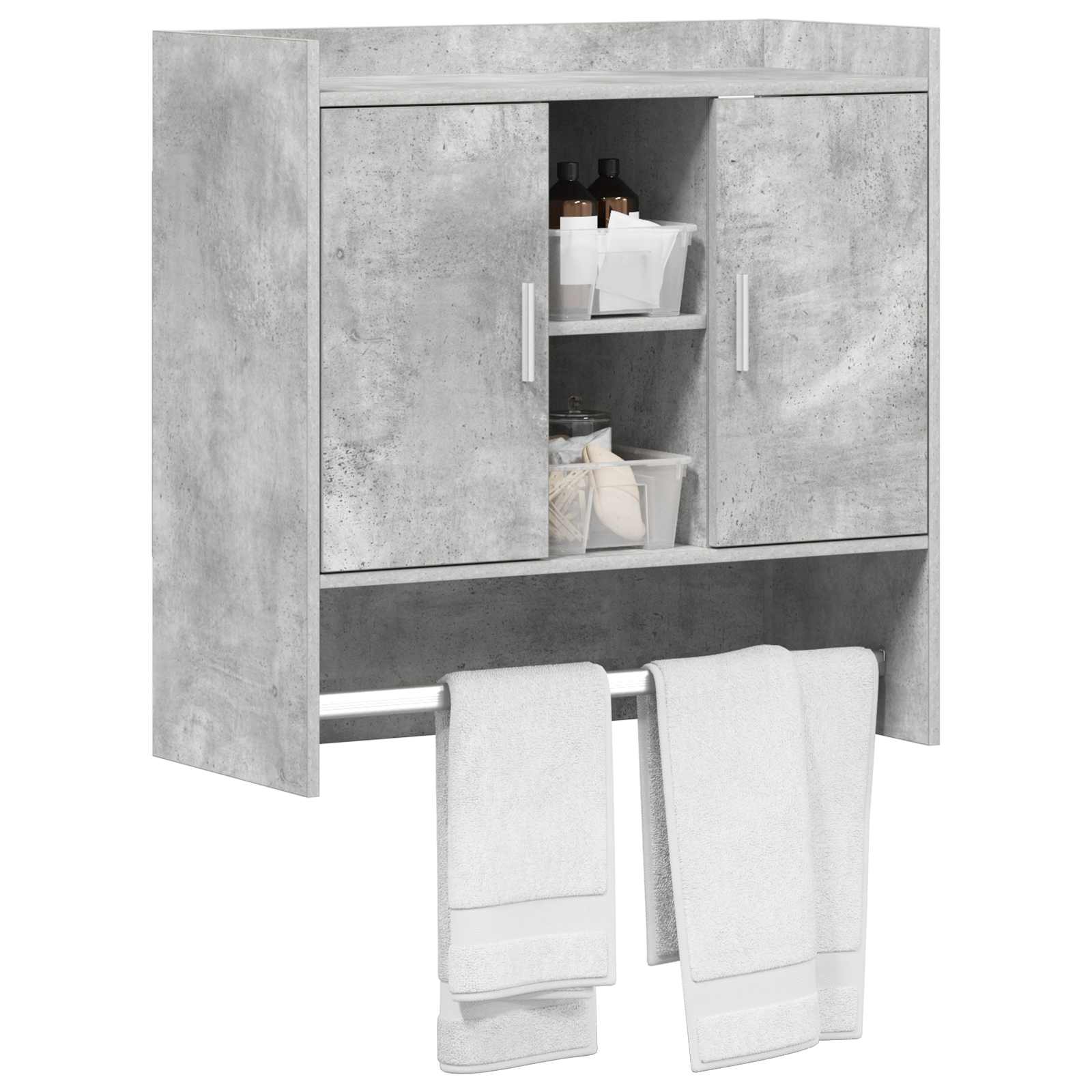 Polica na zidu Zidna montaža Betonska siva 80 x 36 x 80 cm