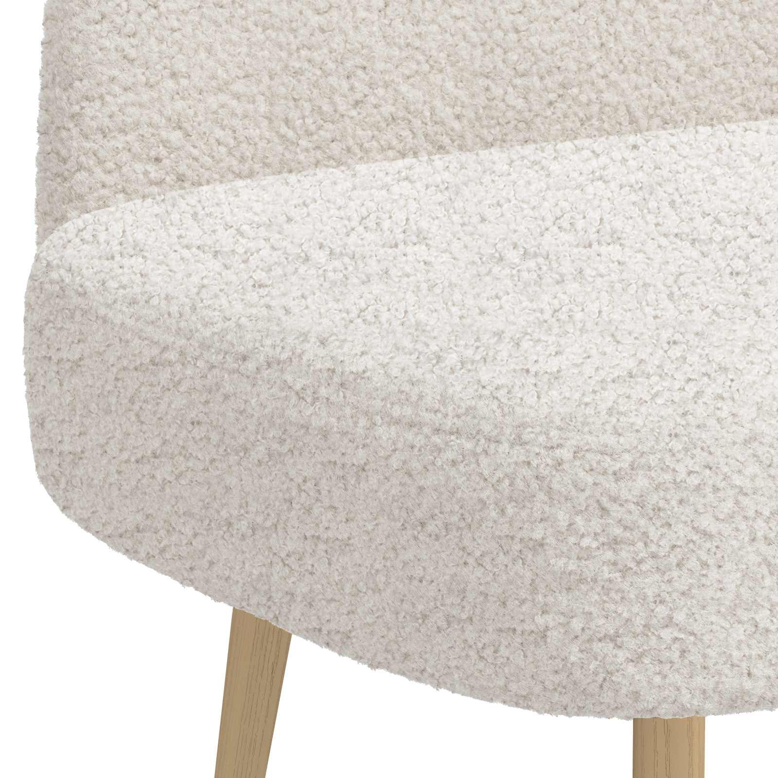 Oblikovana klupa s naslonjačem Krem 110 x 60 x 76 cm Bouclé