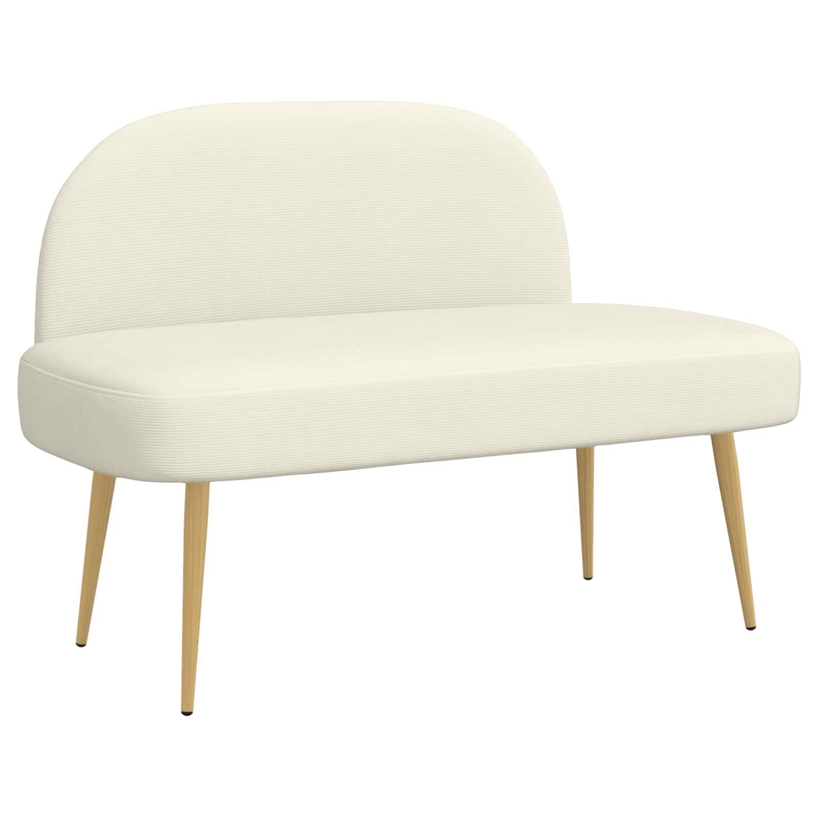 Oblikovana klupa s naslonjačem Krem 110 x 60 x 76 cm