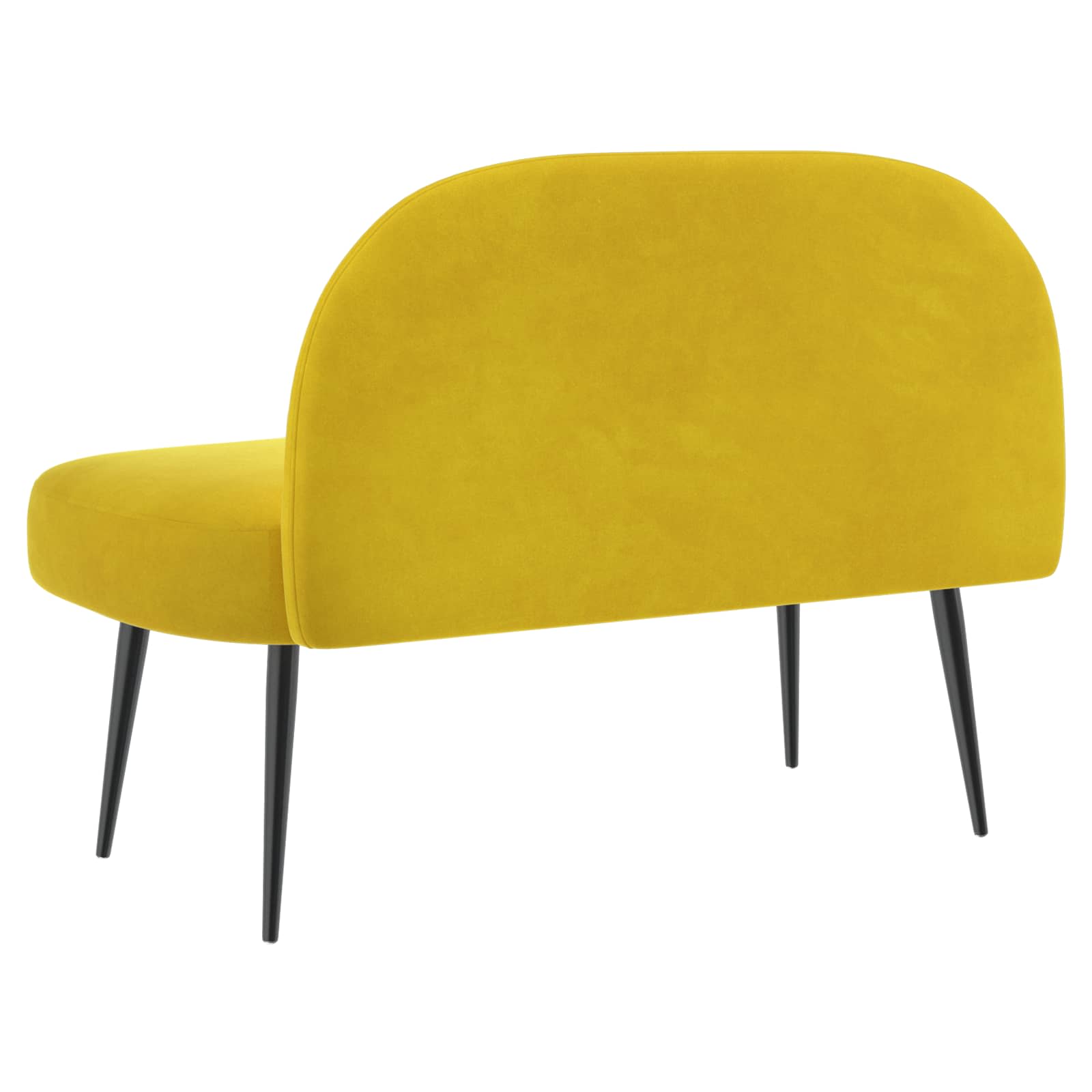 Oblikovana klupa s naslonjačem Žuta 110 x 60 x 76 cm Baršun