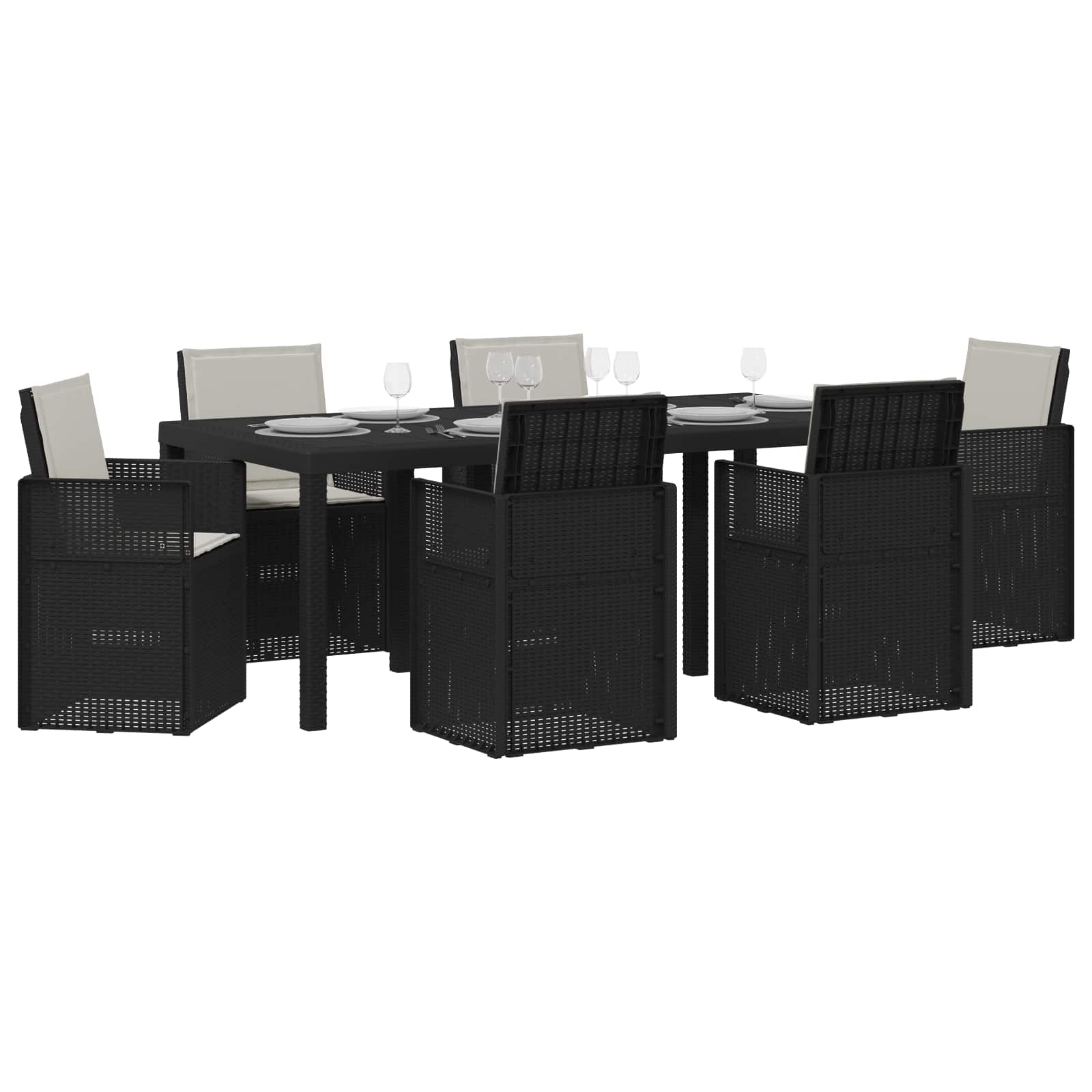 Vrtni set za objed s jastukom 7 pcs Antracit i Svjetlosiva PP