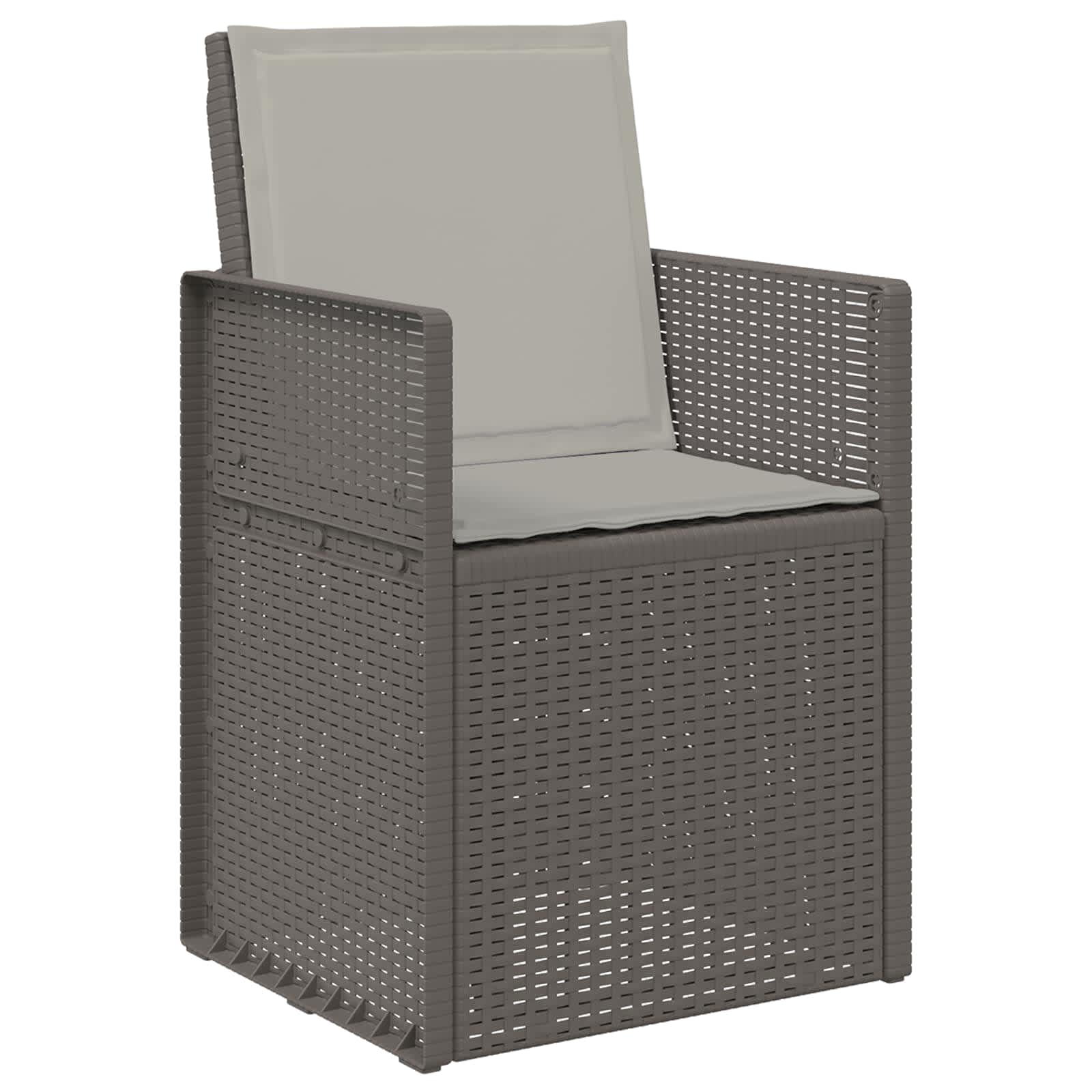 Vrtni set za objed s jastukom 7 pcs Svjetlosiva PP
