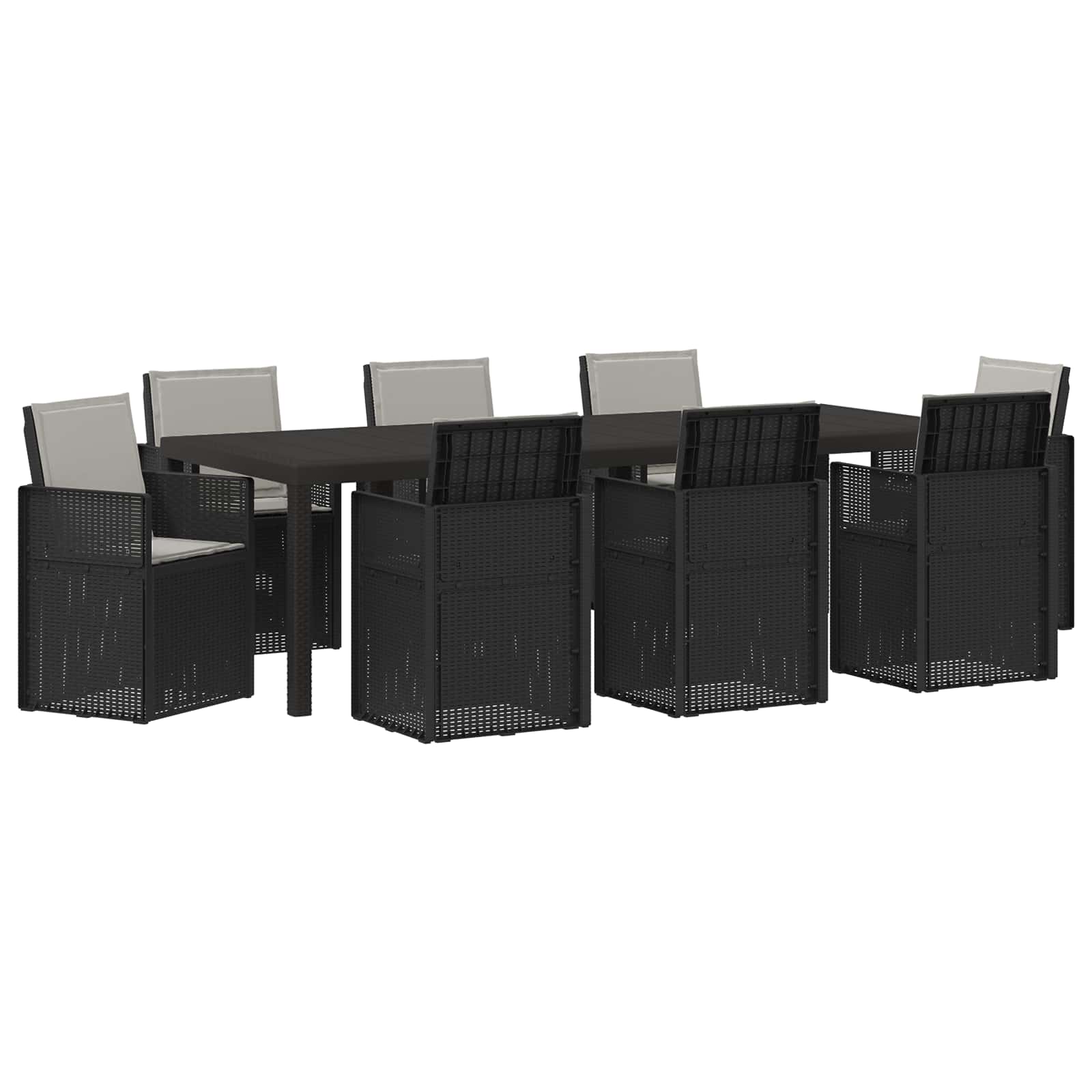 Vrtni set za objed s jastukom 9 pcs Antracit i Svjetlosiva PP
