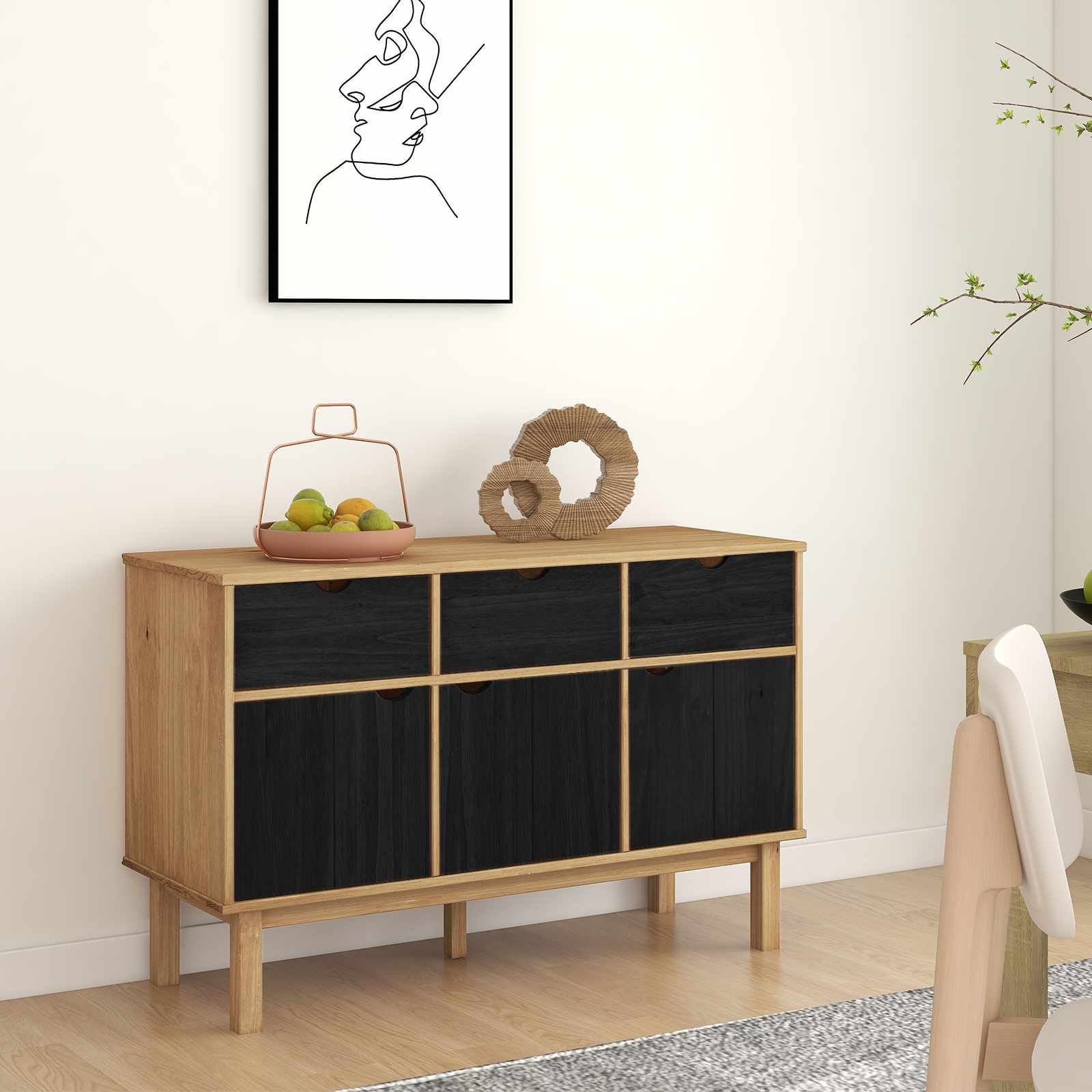 Kreveta OTTA Smeđa i crna 114 x 43 x 73,5 cm