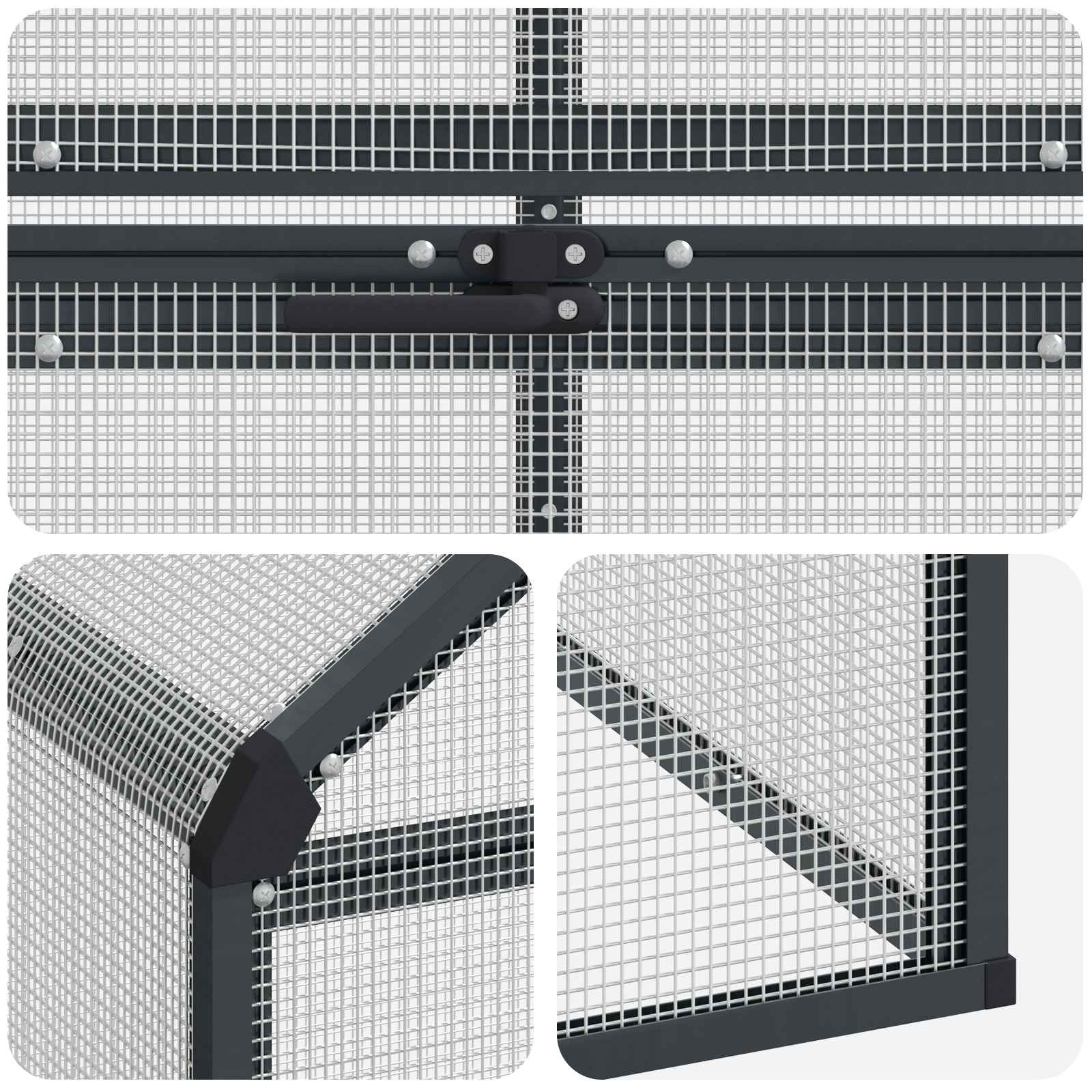Kavez za ptice Antracit 181,5 x 221 x 173,5 cm