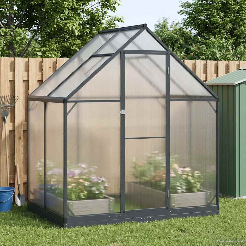 Vrtni staklenik s vratima Antracit 183,5 x 123 x 207 cm