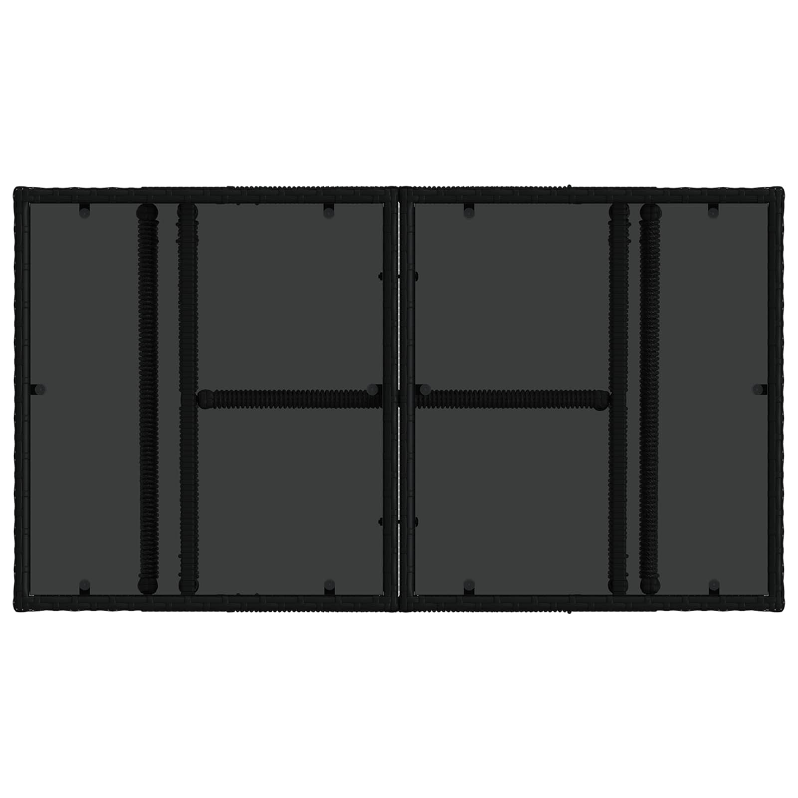 Stol za vrt Crna 100 x 55 x 37 cm PE Rattan i Staklo