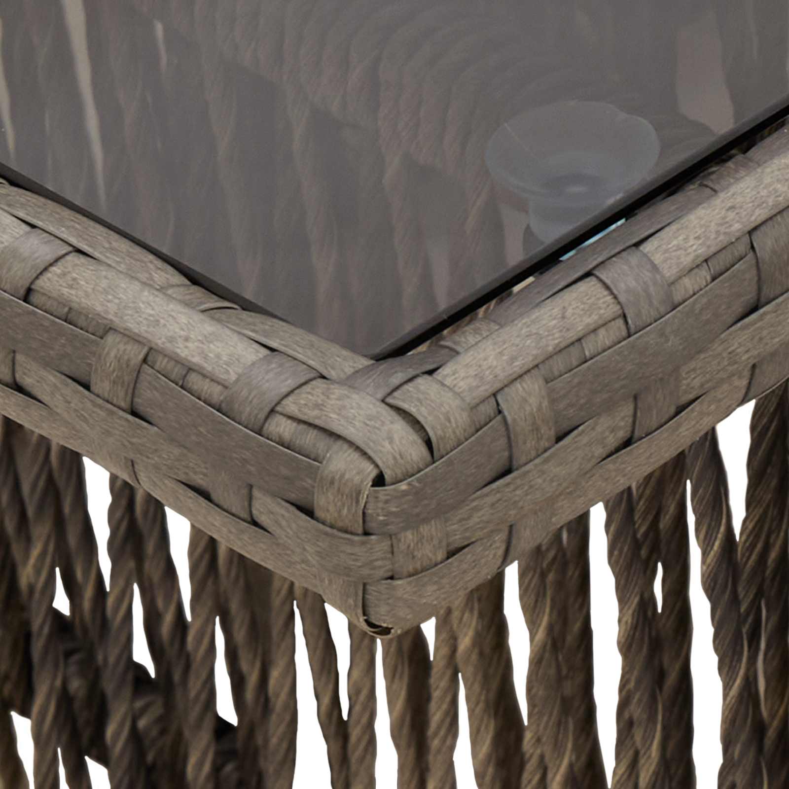 Stol za vrt Siva 100 x 55 x 37 cm PE Rattan i Staklo