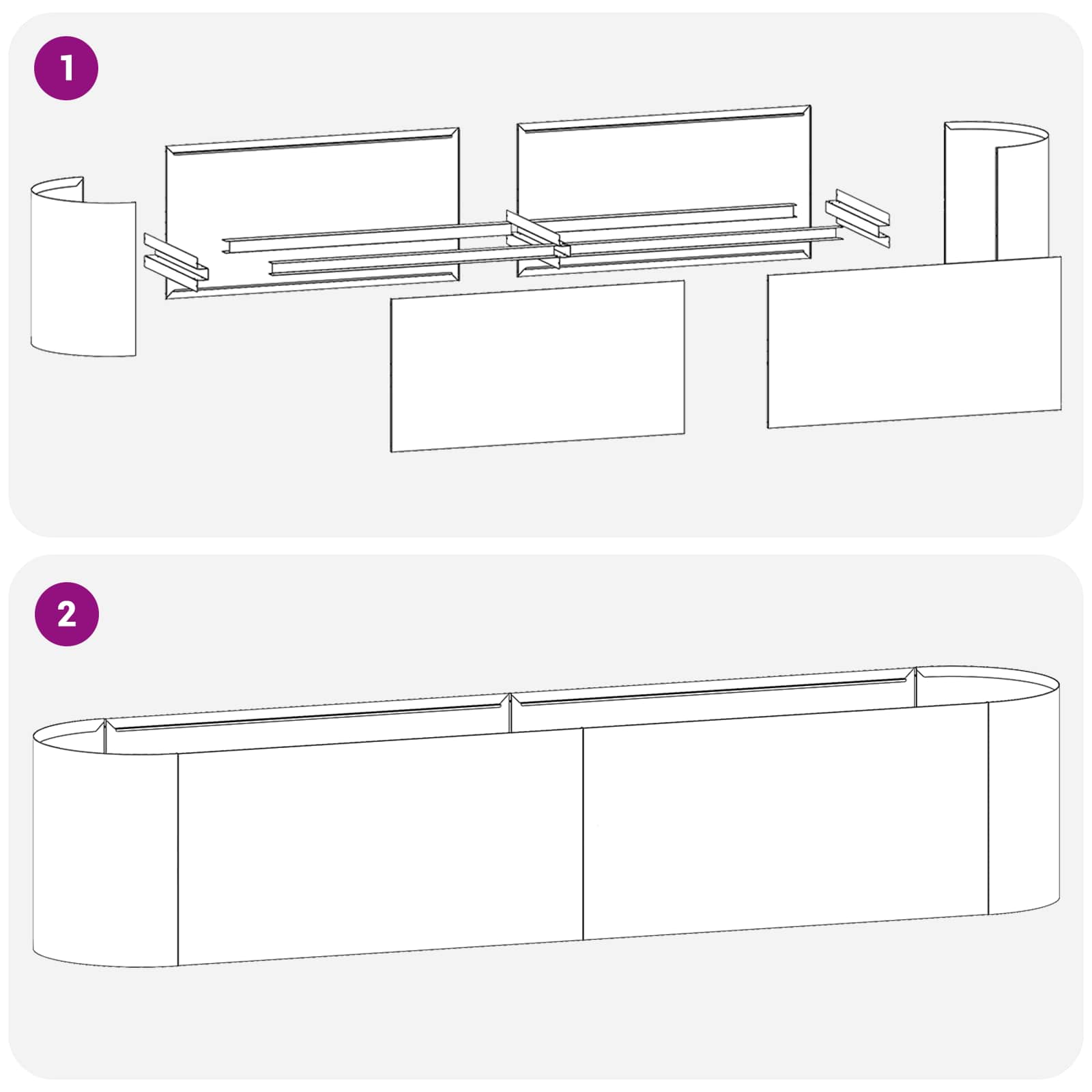 Povišeni vrtni krevet Antracit 200 x 40 x 40 cm