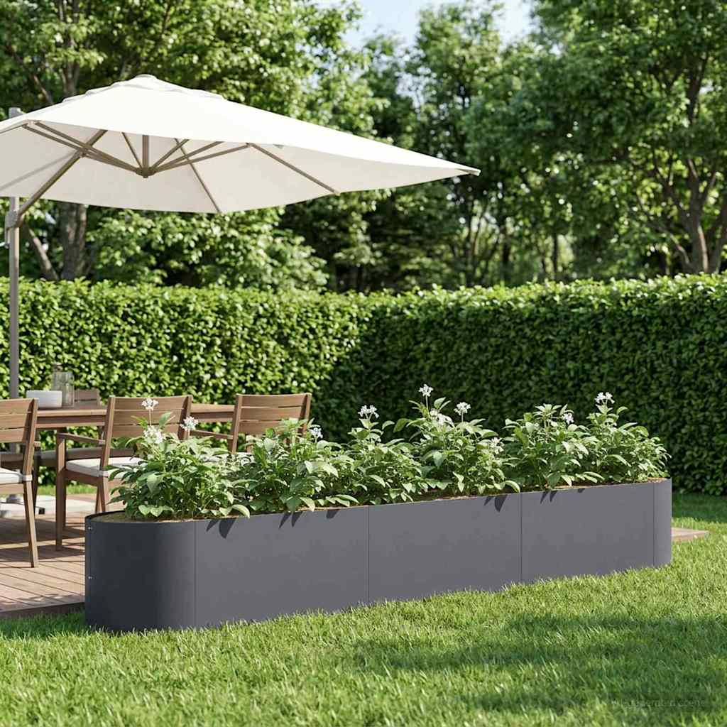 Povišeni vrtni krevet Antracit 300 x 40 x 40 cm Čelik