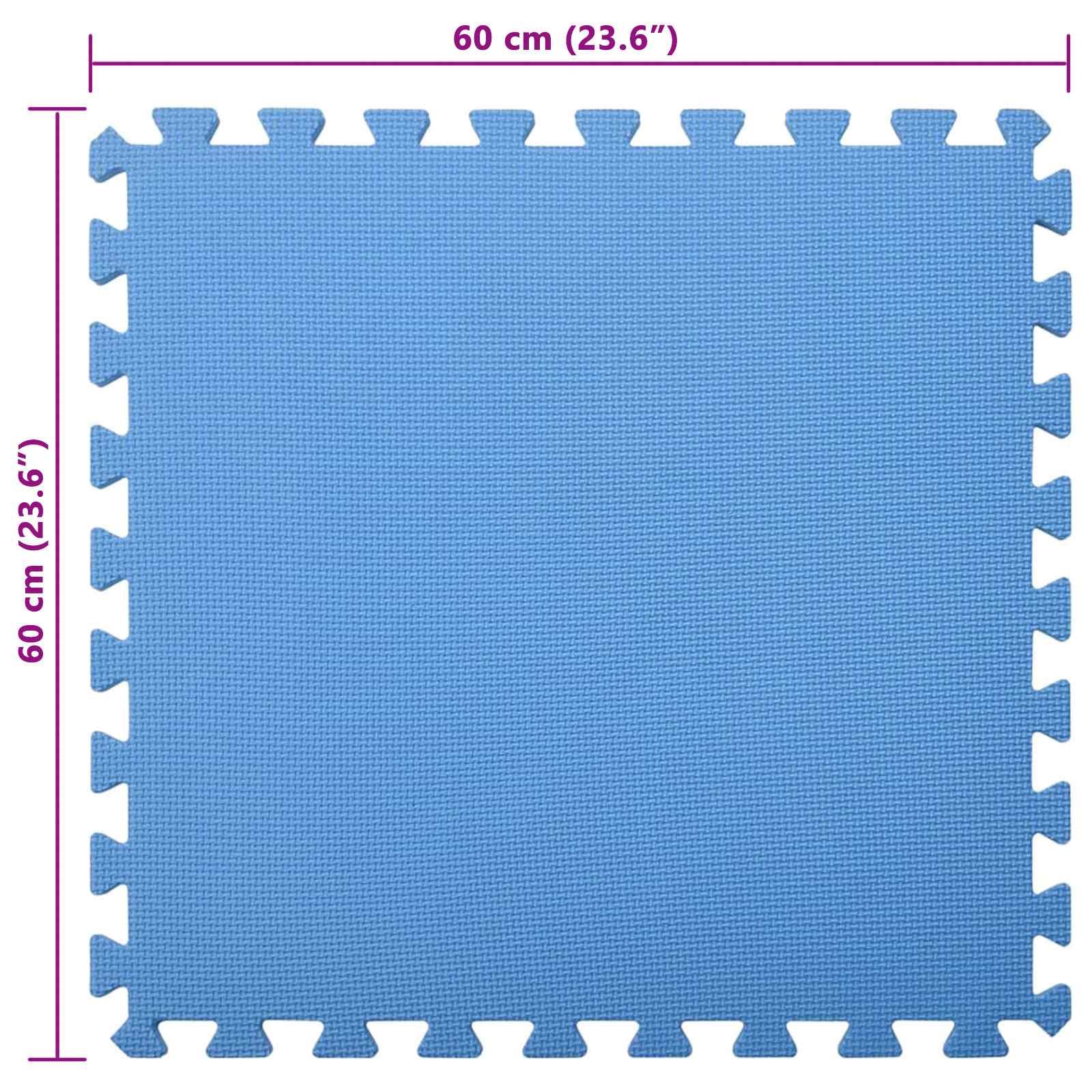 Podloga za bazen 24 pcs Plava 8,64 ㎡ EVA pjenasti materijal