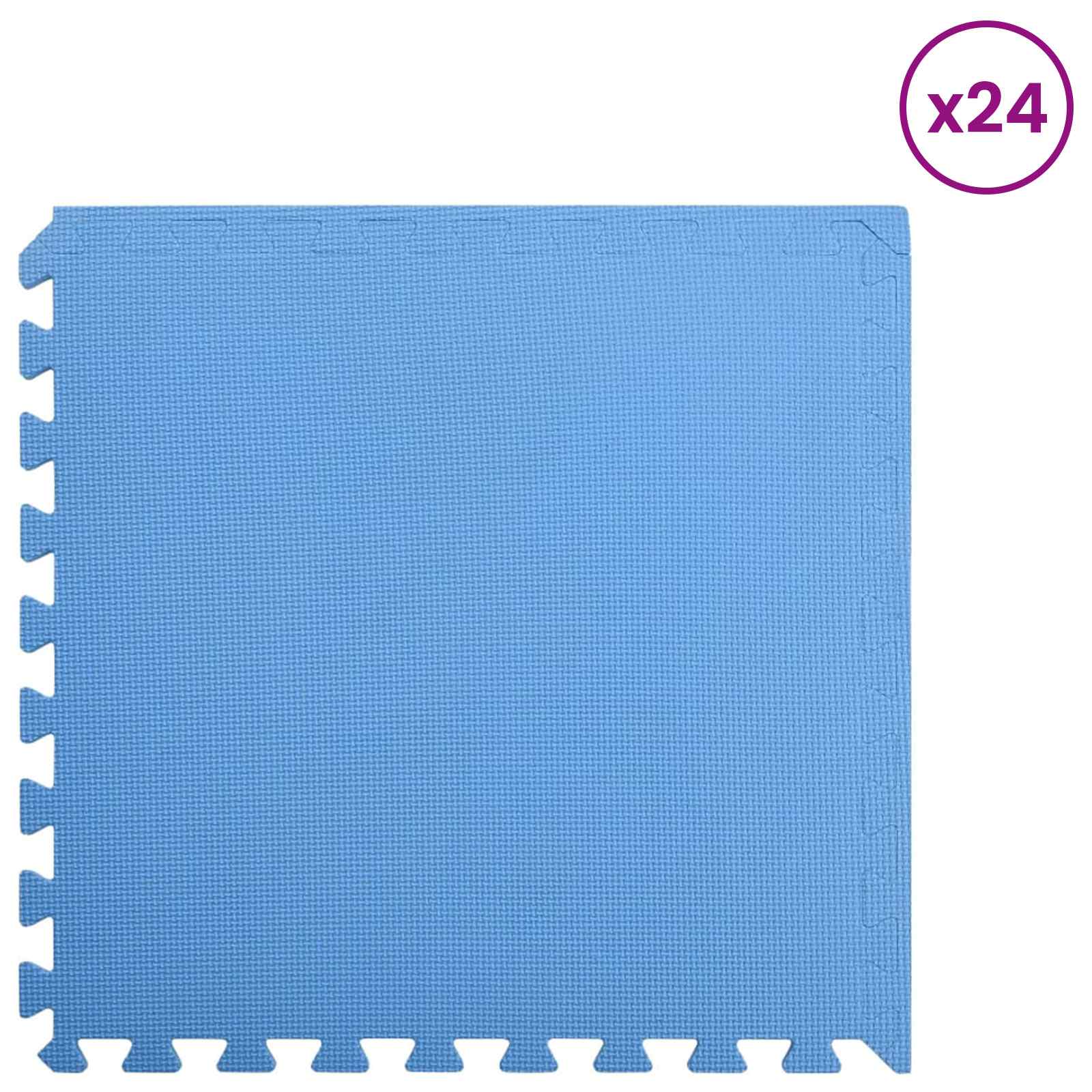 Podloga za bazen 24 pcs Plava 8,64 ㎡ EVA pjenasti materijal