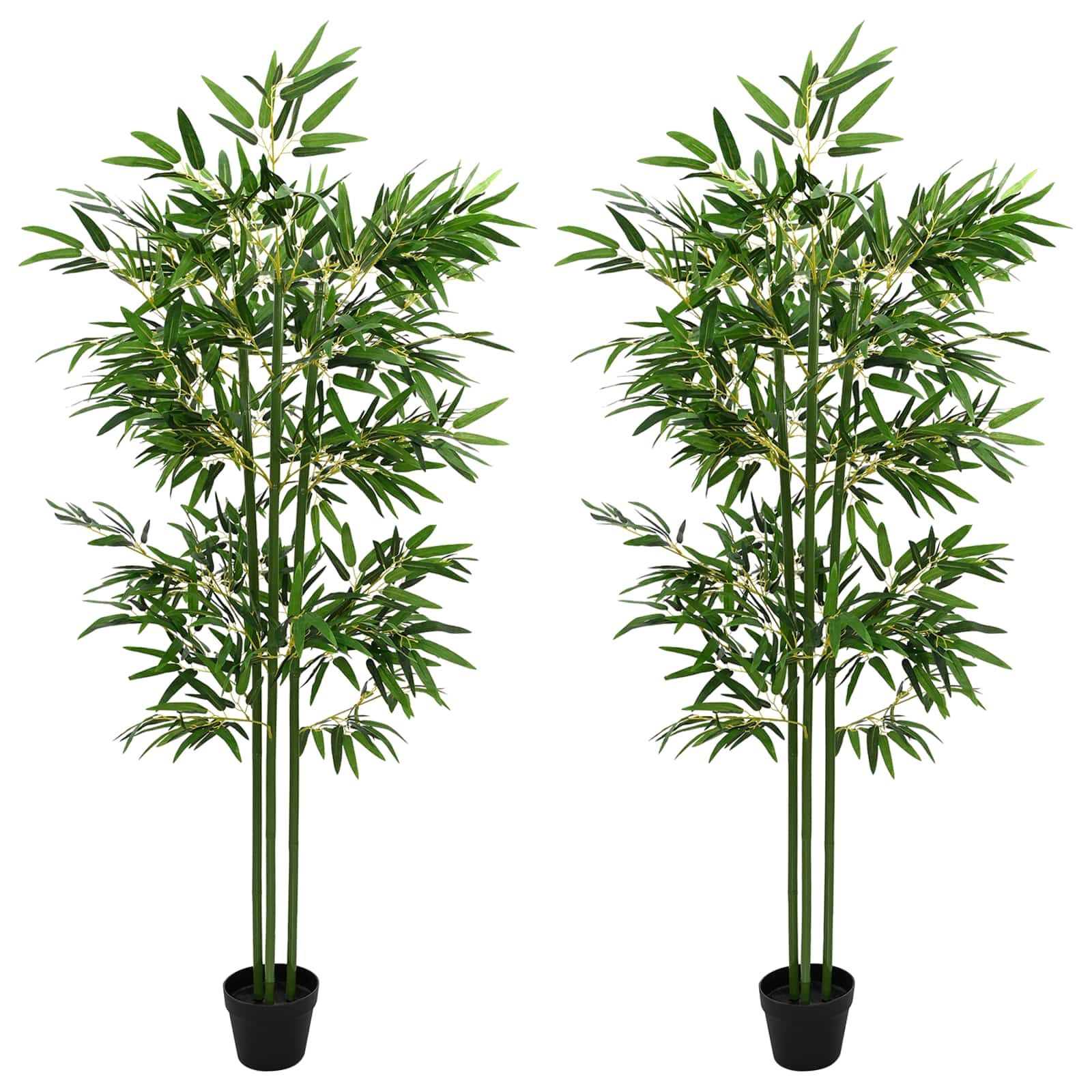 Umjetno bambusovo drvo 2 pcs Zelena 45 x 18 x 175 cm