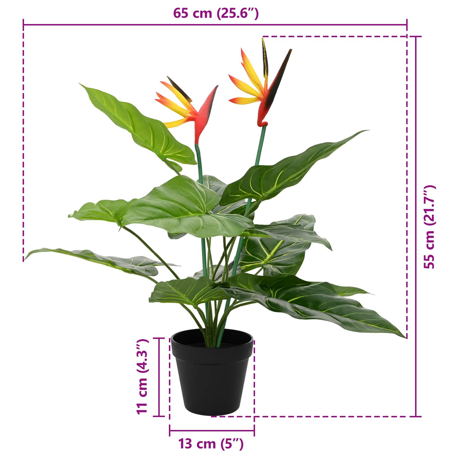 Umjetna Strelitzia Biljka Zelena 65 x 13 x 55 cm