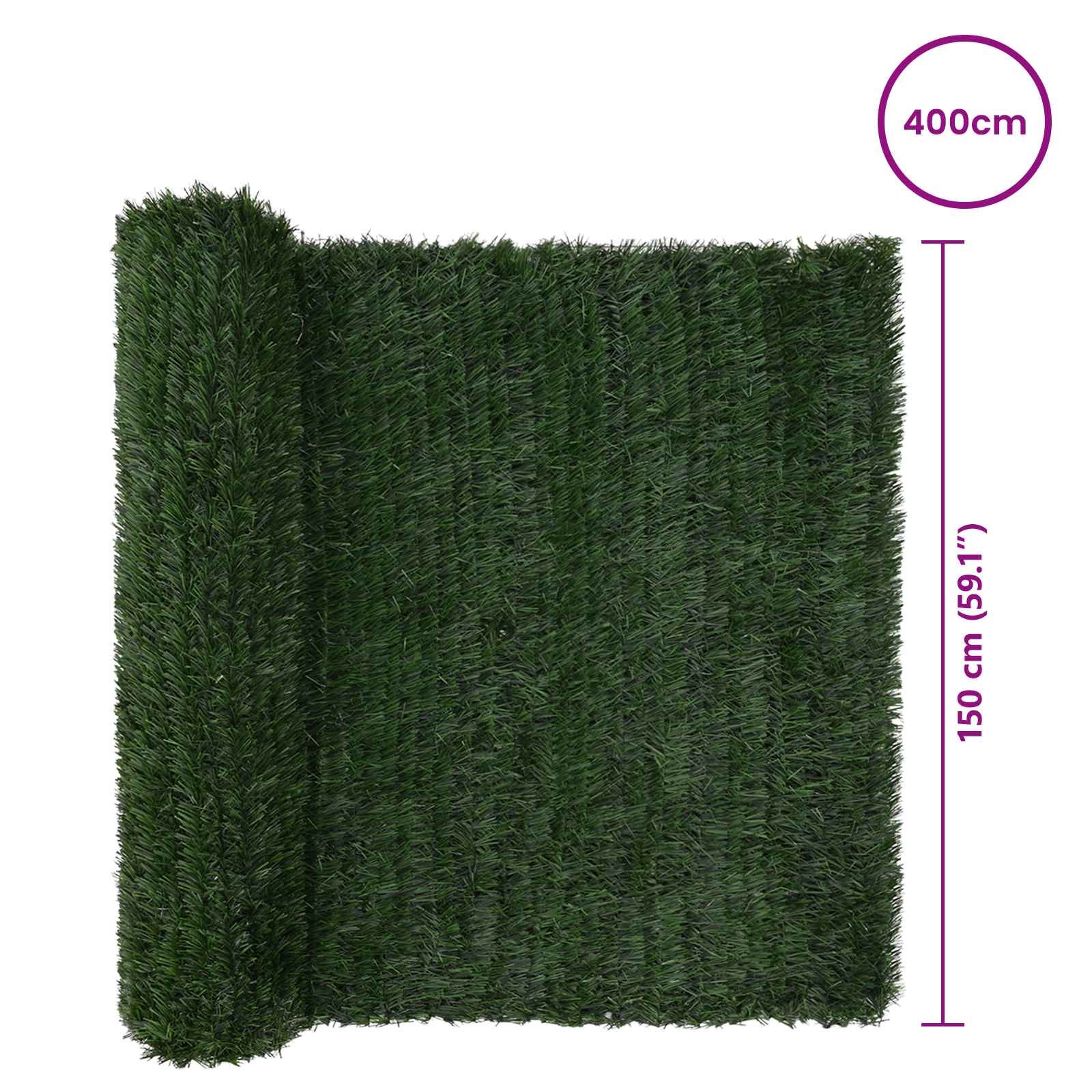 Umjetna ograda Tamnozelena 1,5 x 4 m PVC i čelik