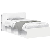 Okvir kreveta s pohranom Bijela 75 x 190 cm Konstruirano drvo