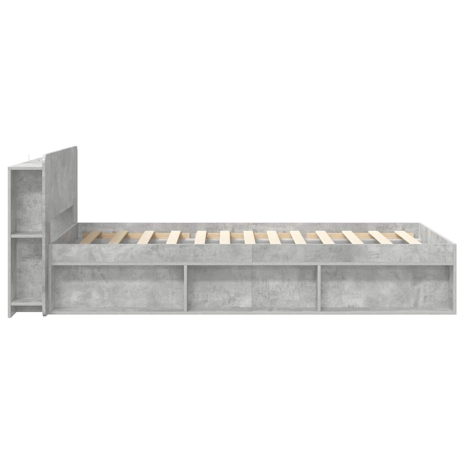 Okvir kreveta s pohranom s uzglavljem Betonska siva 80 x 200 cm