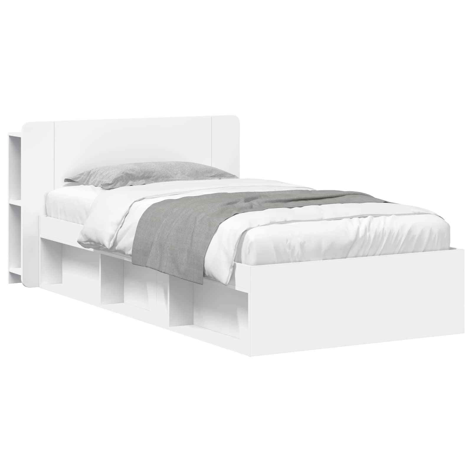 Okvir kreveta s pohranom Bijela 80 x 200 cm Konstruirano drvo