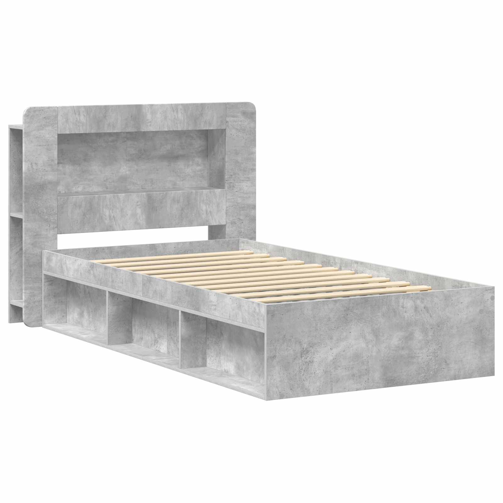 Okvir kreveta s pohranom Betonska siva 100 x 200 cm