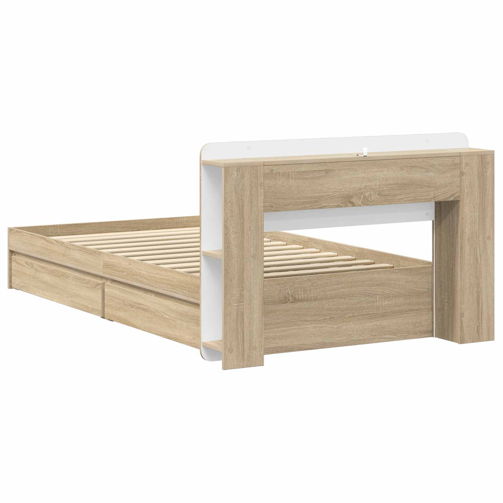 Okvir kreveta s pohranom s ladicama Hrast sonoma 75 x 190 cm
