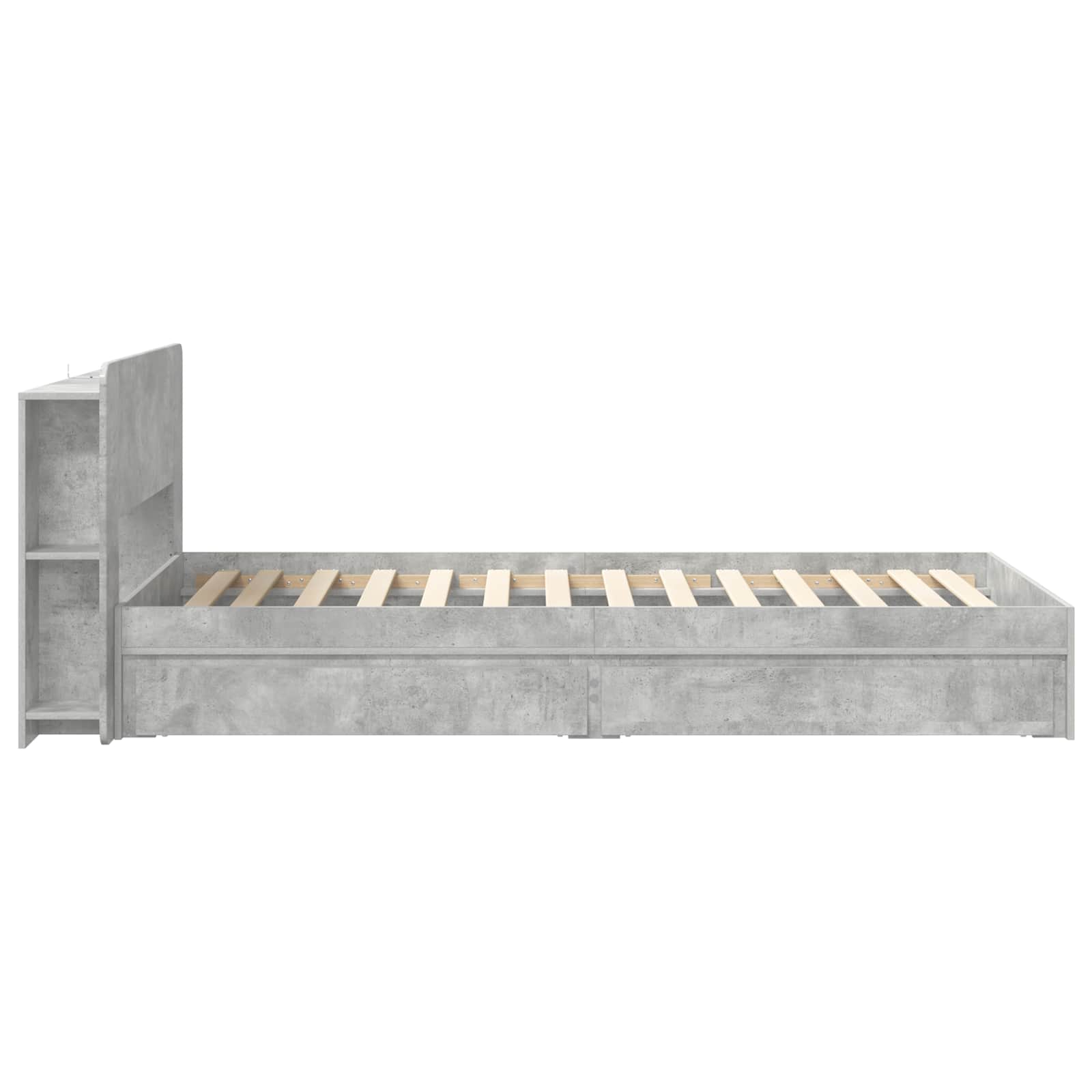 Okvir kreveta s pohranom s ladicama Betonska siva 90 x 190 cm