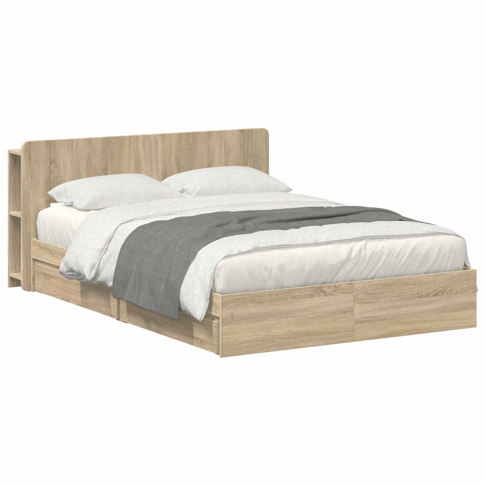 Okvir kreveta s pohranom s ladicama Hrast sonoma 150 x 200 cm