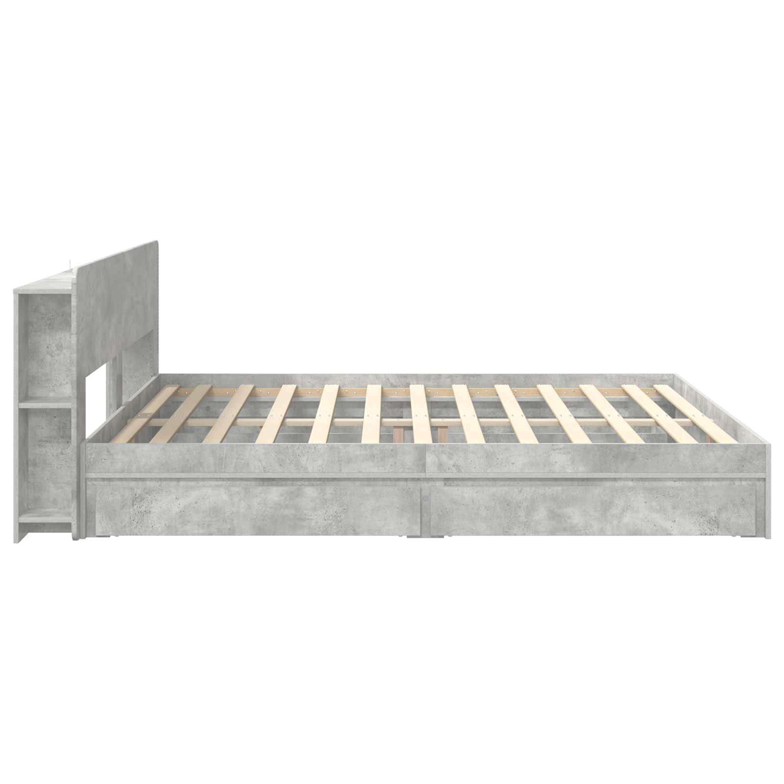 Okvir kreveta s pohranom s ladicama Betonska siva 200 x 200 cm