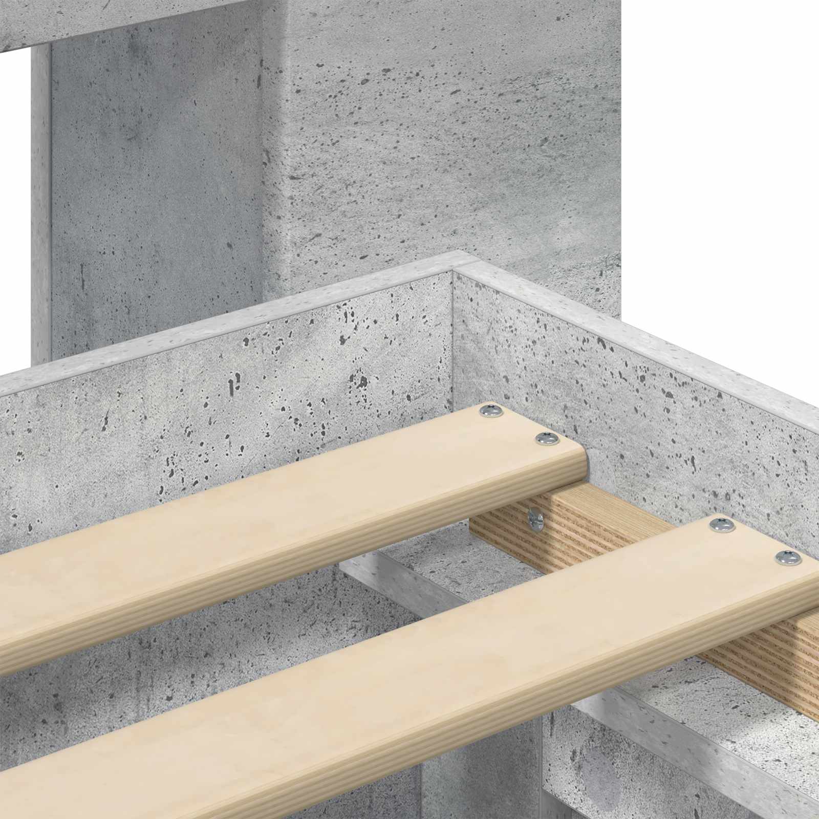 Okvir kreveta s pohranom s ladicama Betonska siva 90 x 190 cm