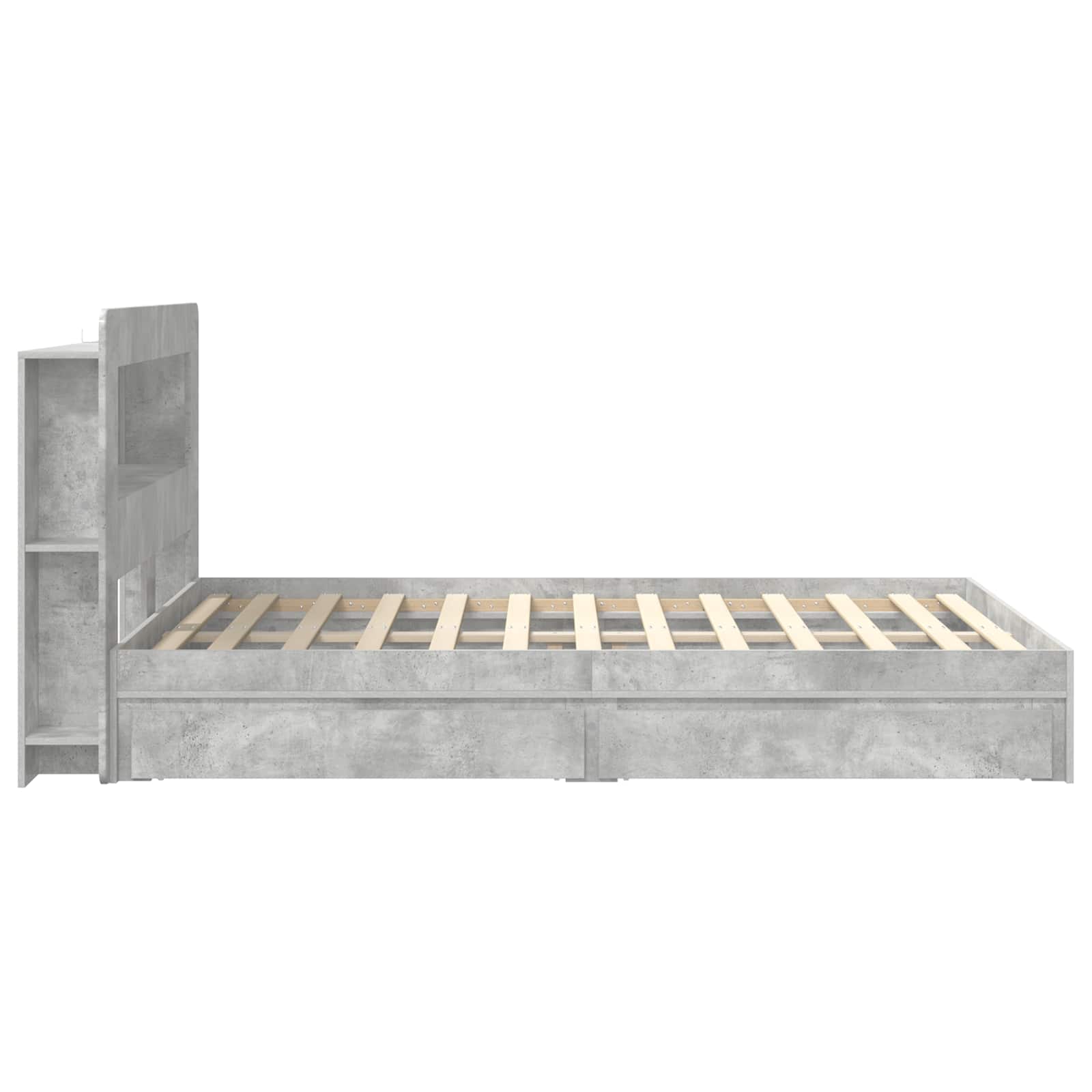 Okvir kreveta s pohranom s ladicama Betonska siva 150 x 200 cm