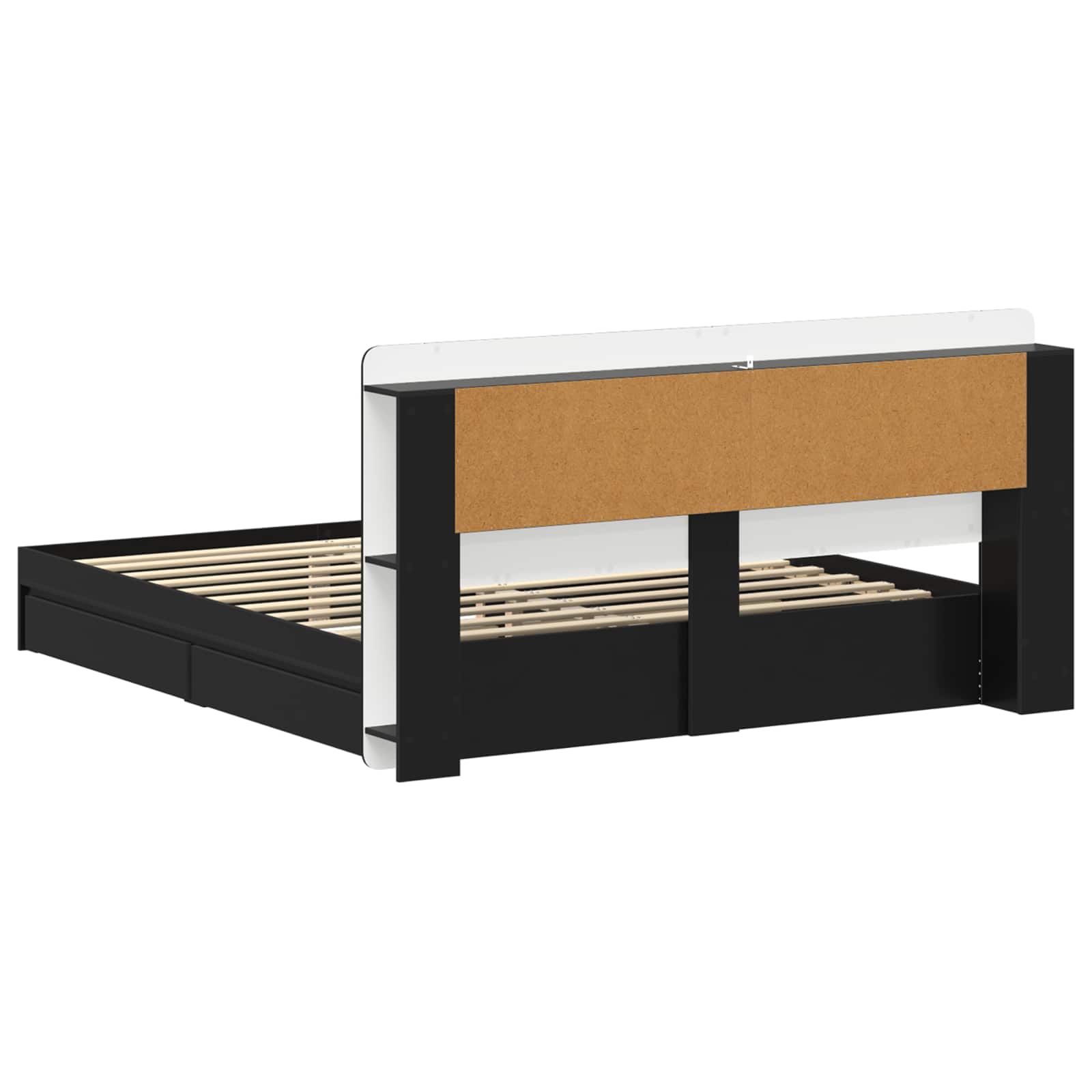 Okvir kreveta s pohranom Crna 200 x 200 cm Konstruirano drvo