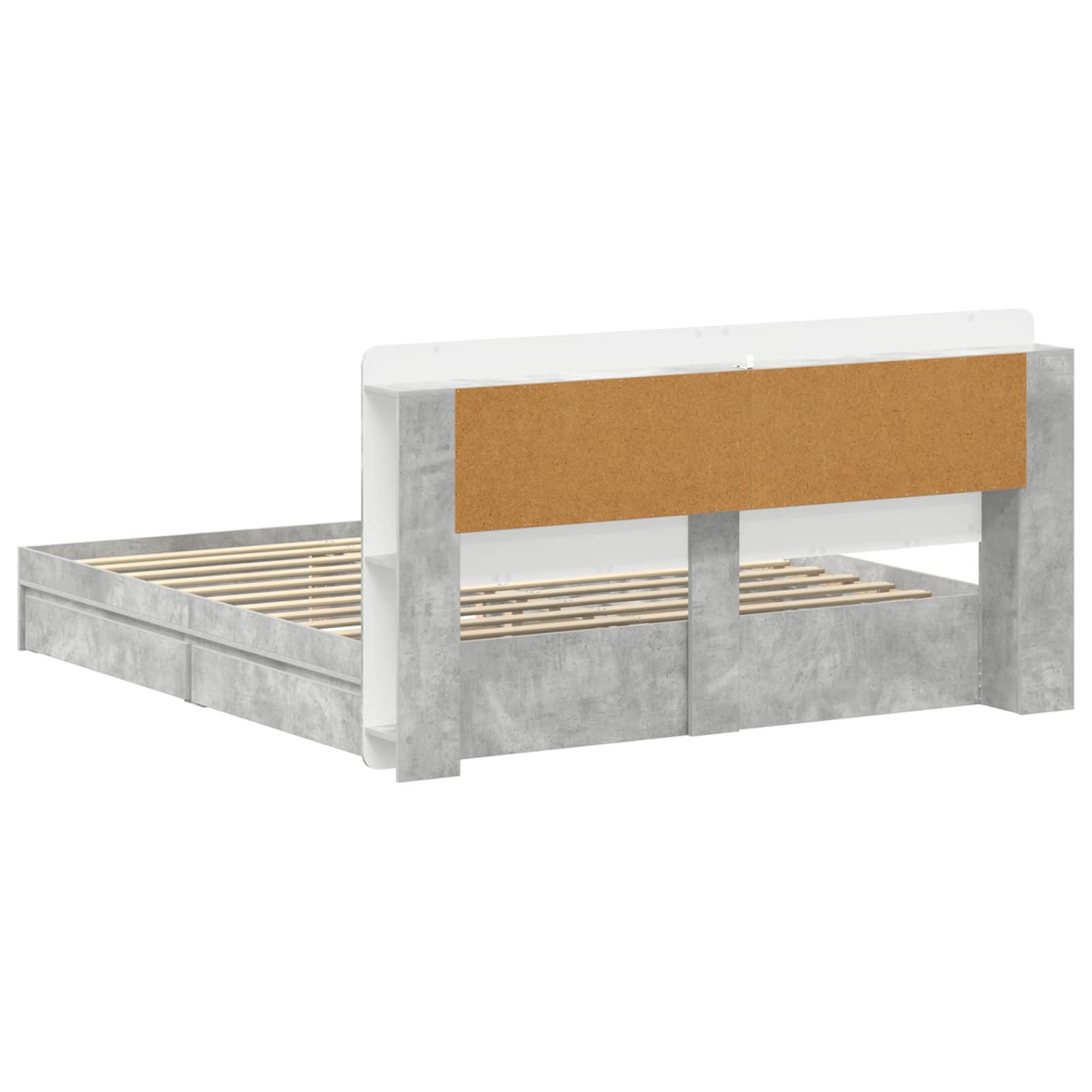 Okvir kreveta s pohranom s ladicama Betonska siva 200 x 200 cm