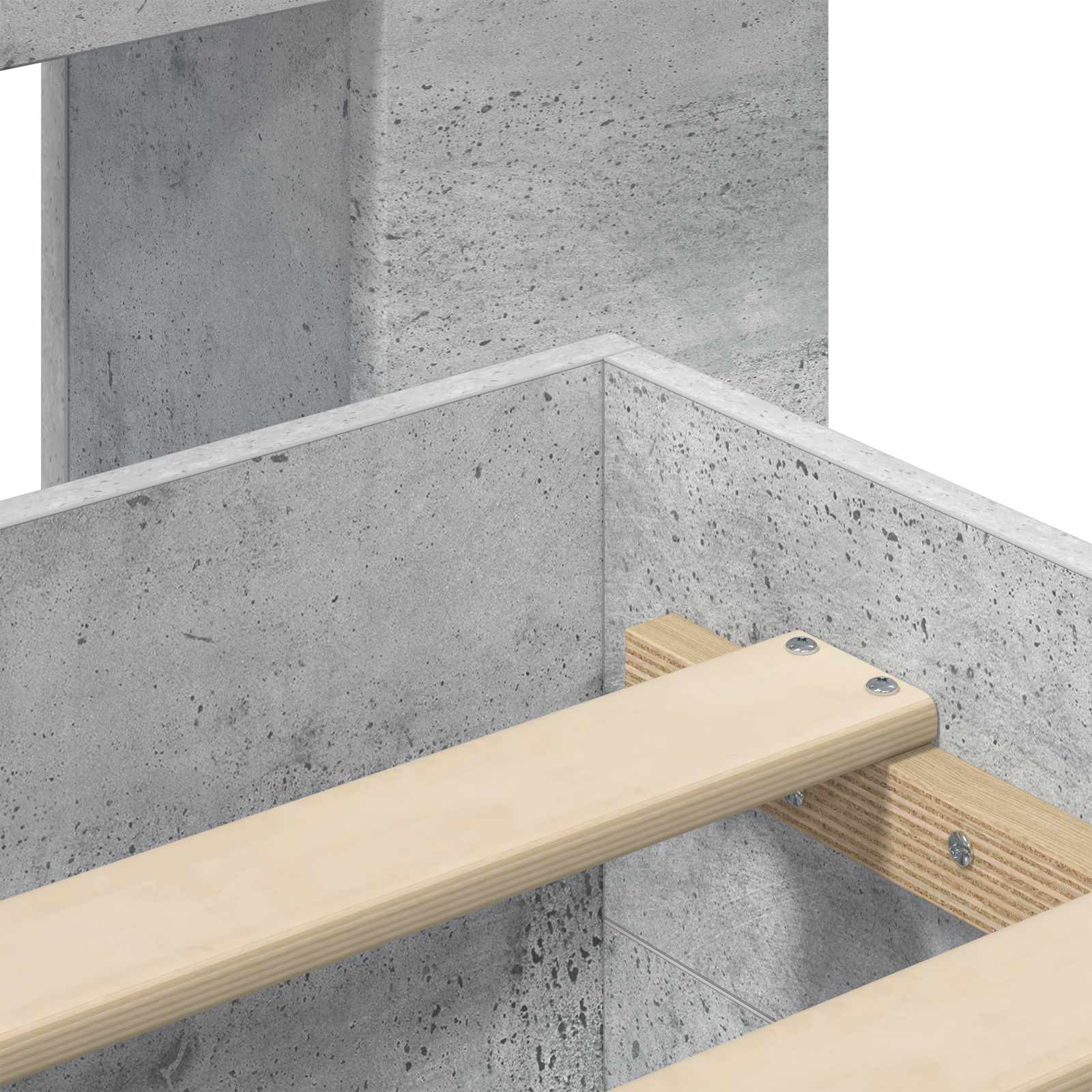 Okvir kreveta s pohranom Betonska siva 150 x 200 cm