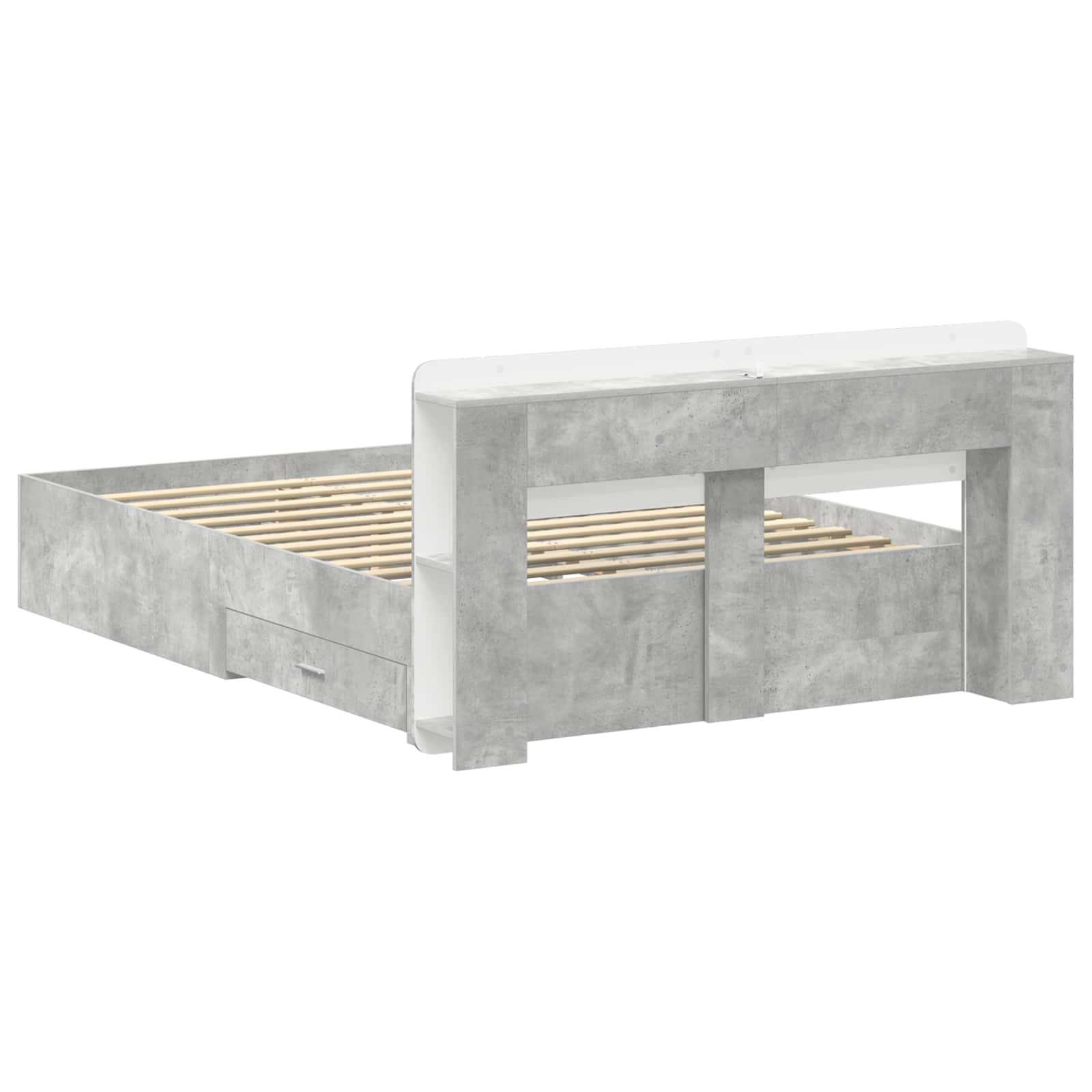 Okvir kreveta s pohranom Betonska siva 150 x 200 cm